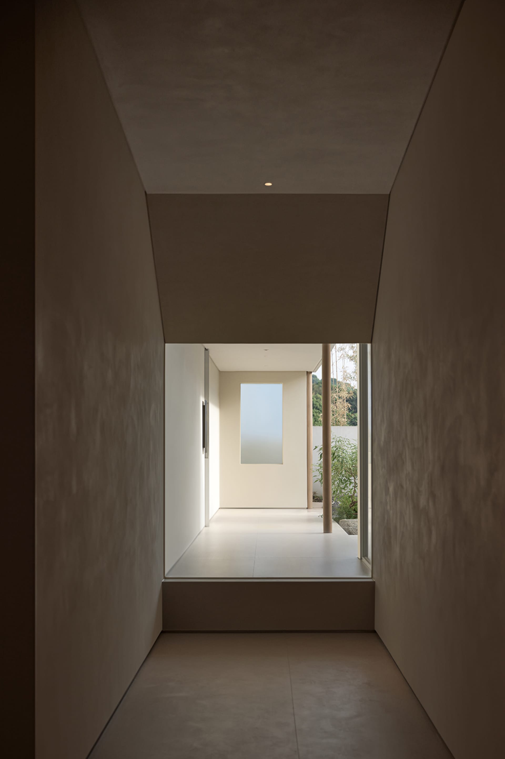 Modern interior design with a glass window.