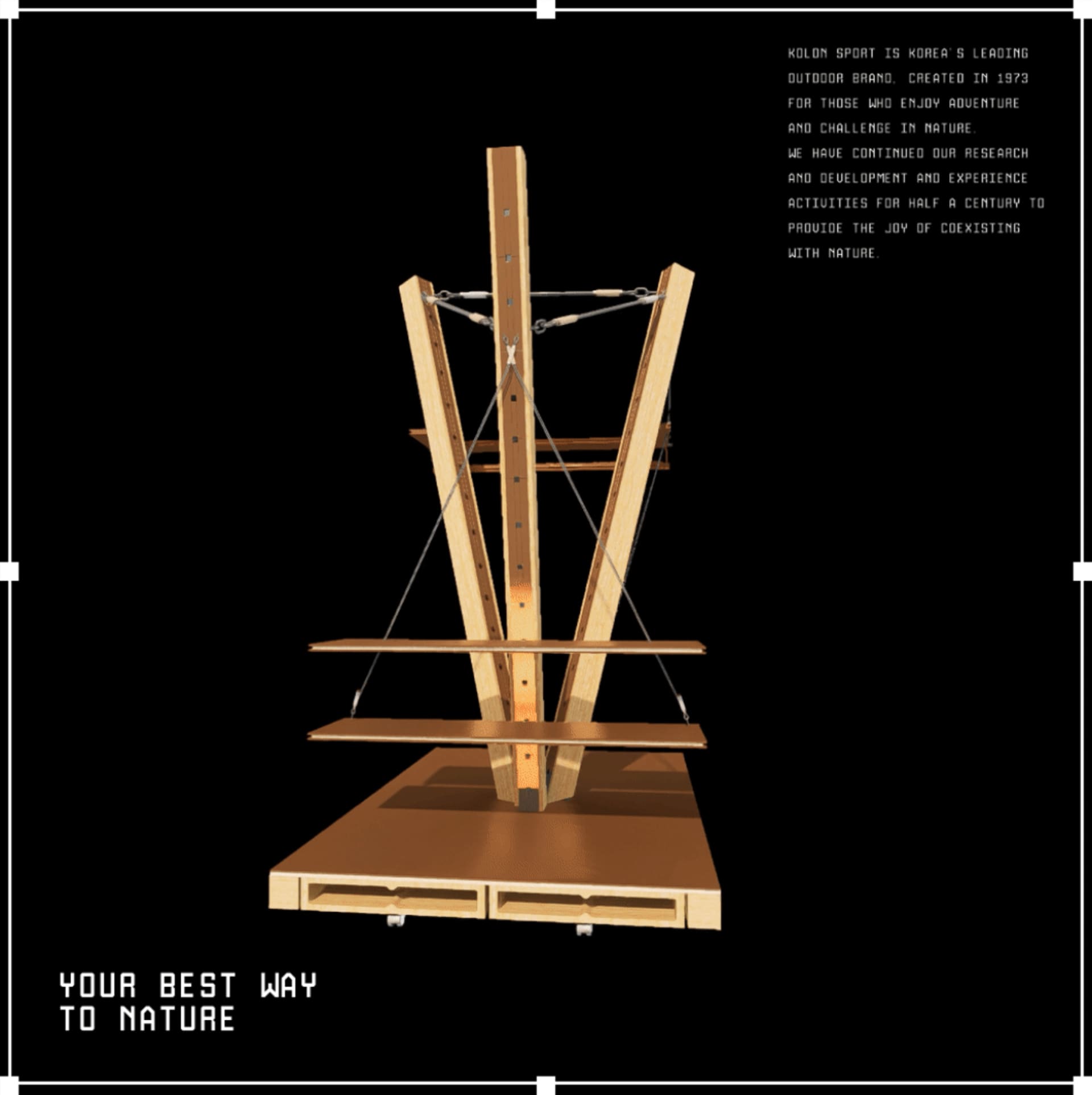 Industrial structural design made of wood