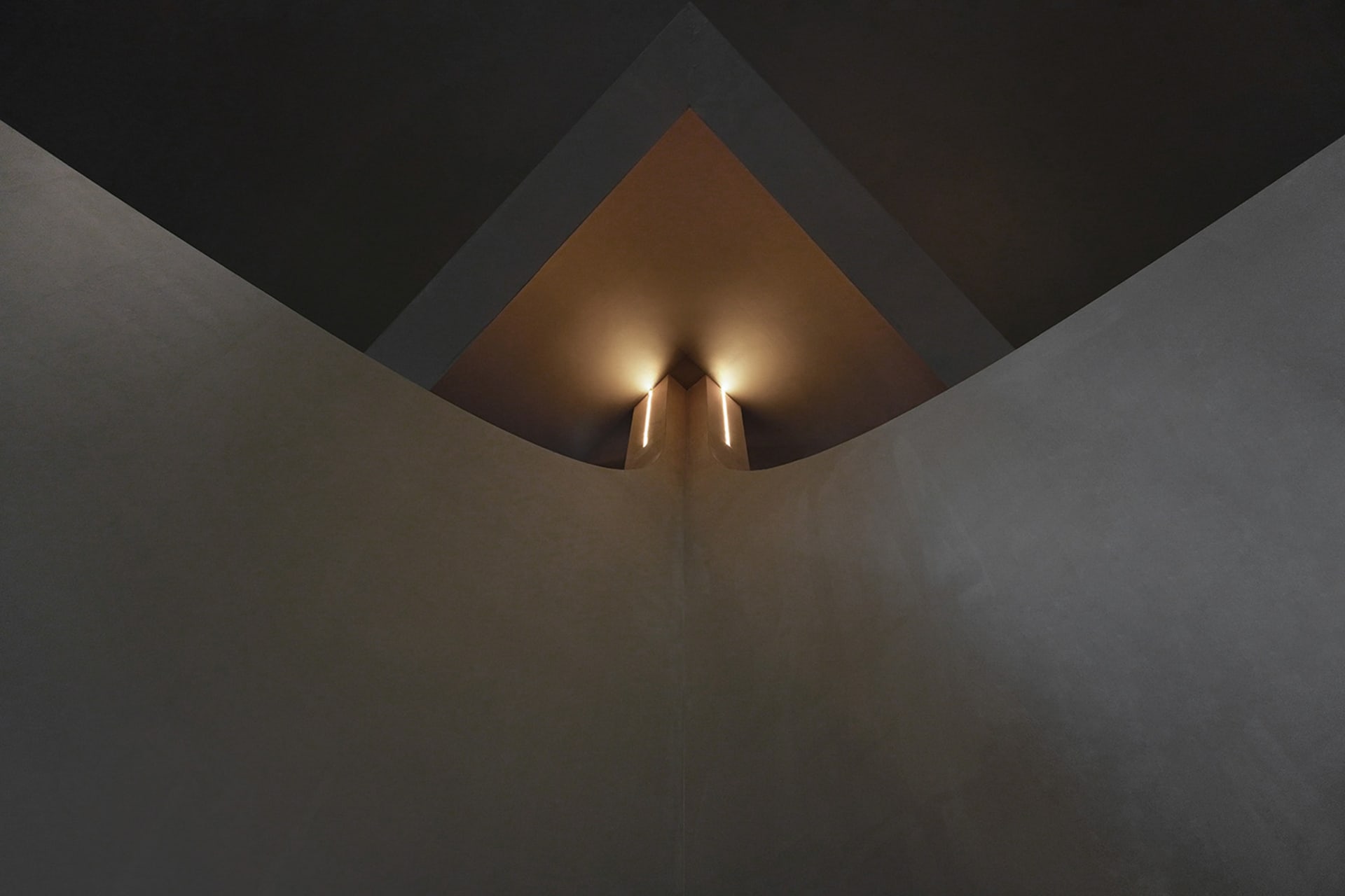 Minimalist interior design featuring concrete elements