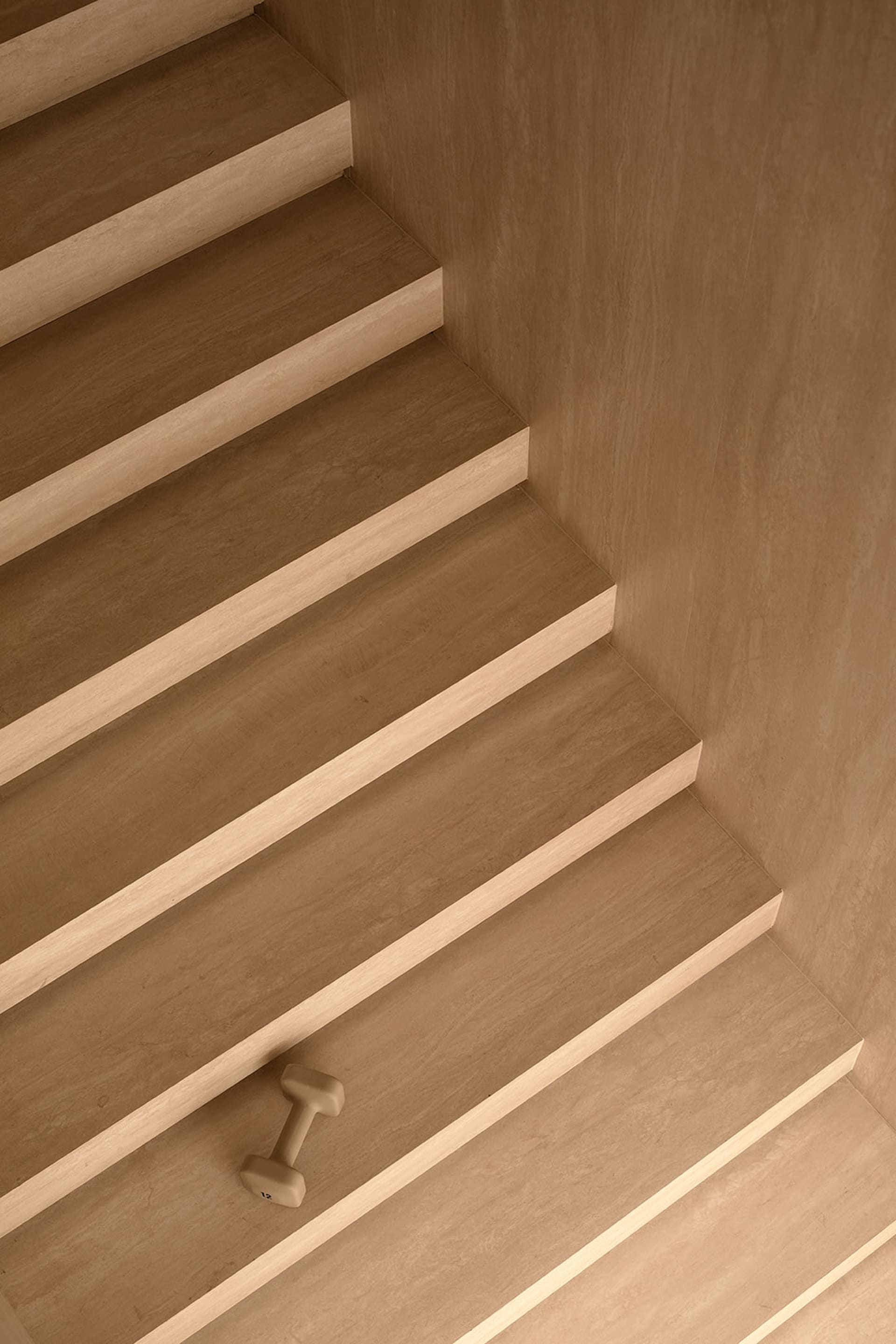 Minimalist staircase made of wood material