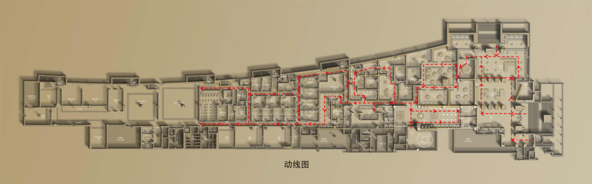 Detailed architectural drawing of an interior layout