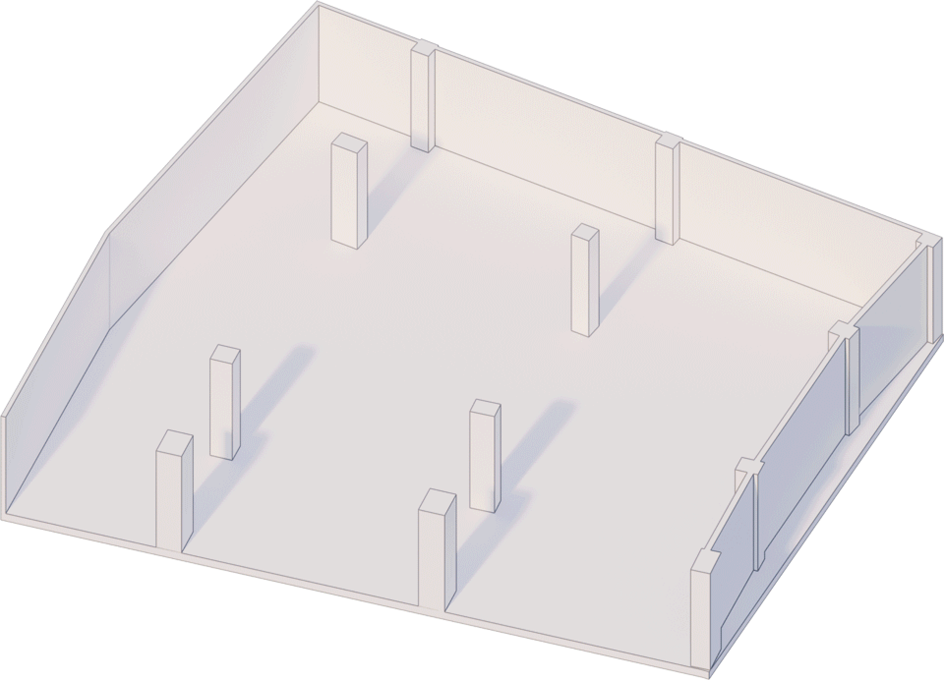 建築設計的 3D 渲染平面圖。