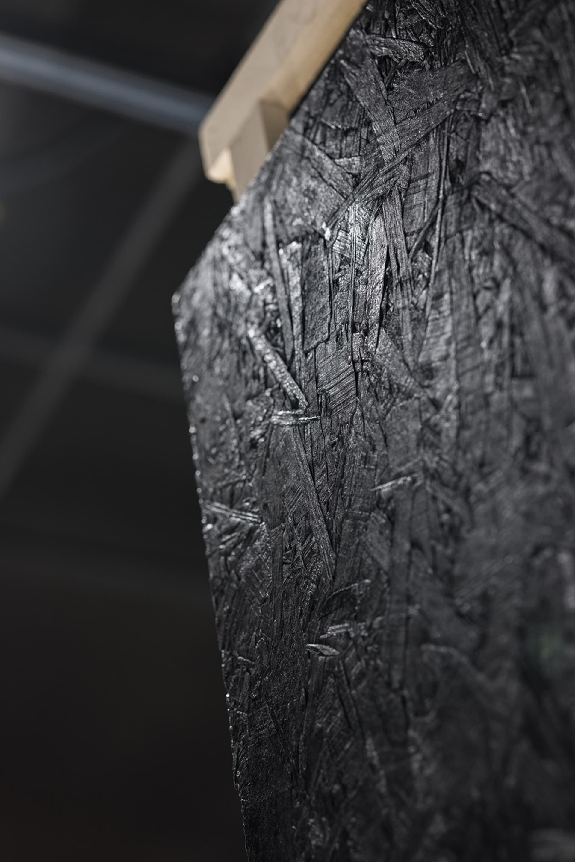 Architectural element with a metallic texture.