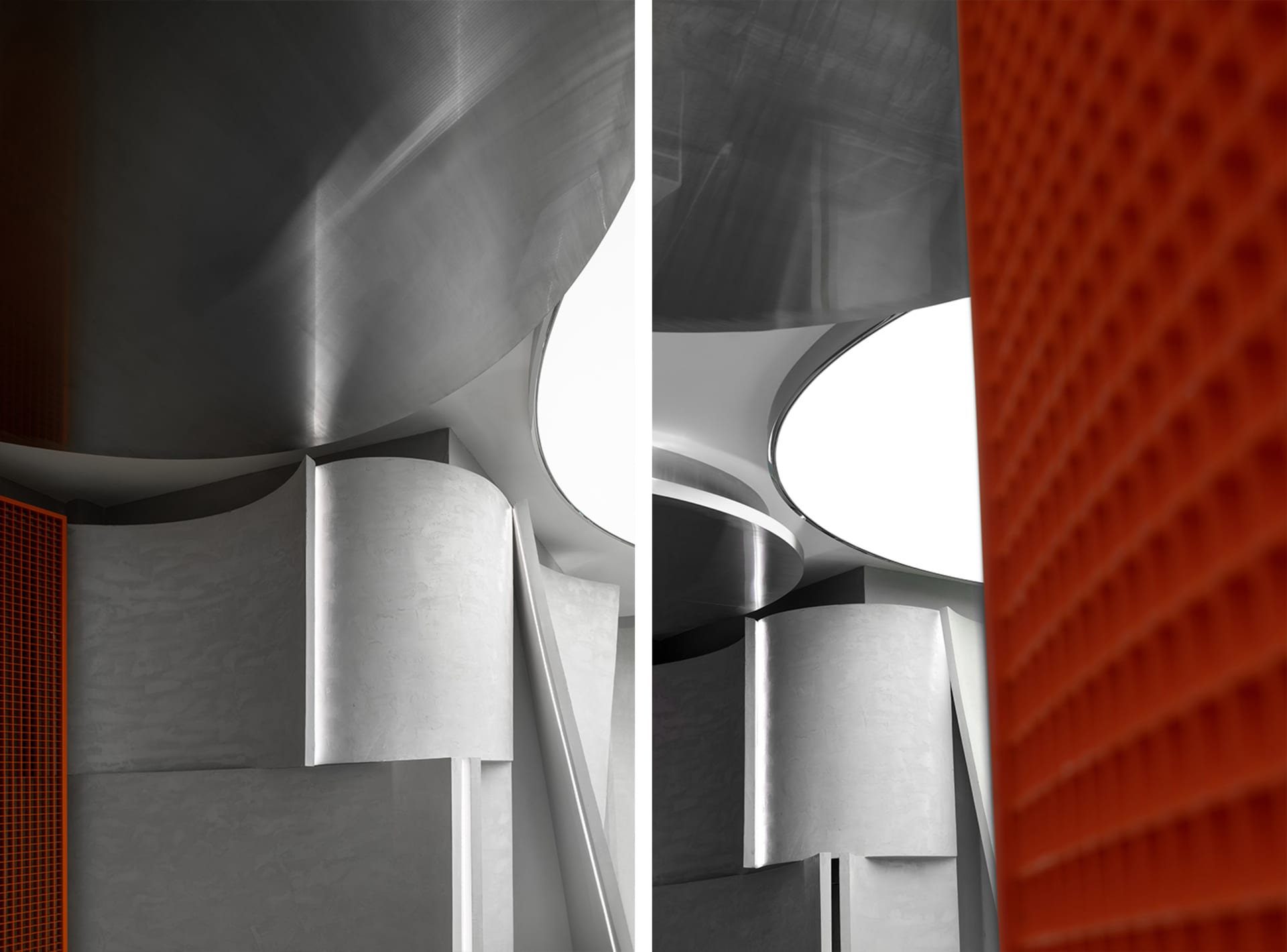 Modern interior with concrete and metallic elements
