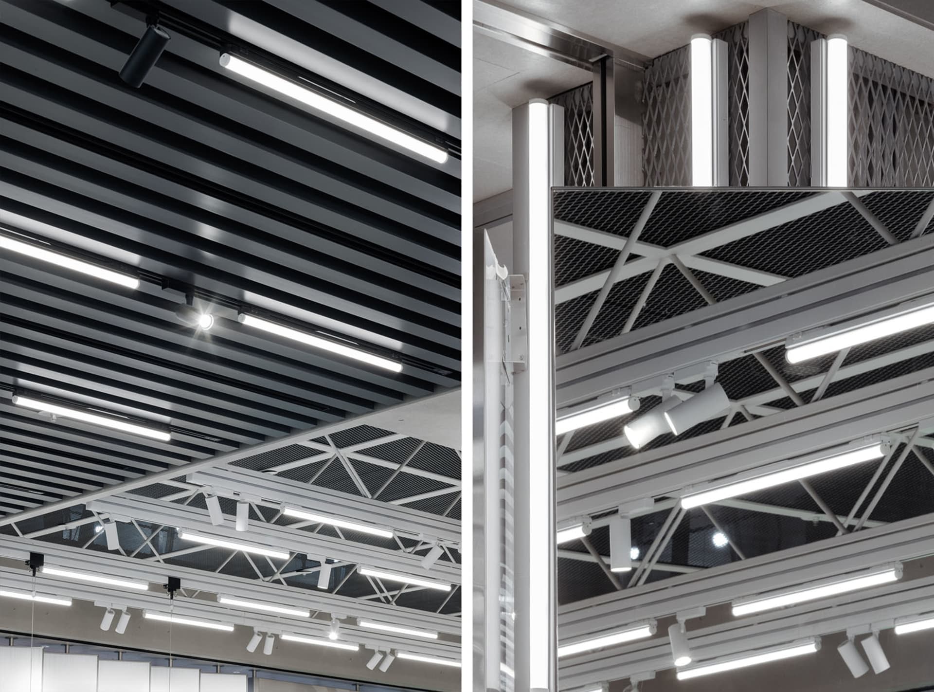 Modern industrial building interior showcasing metallic construction elements.
