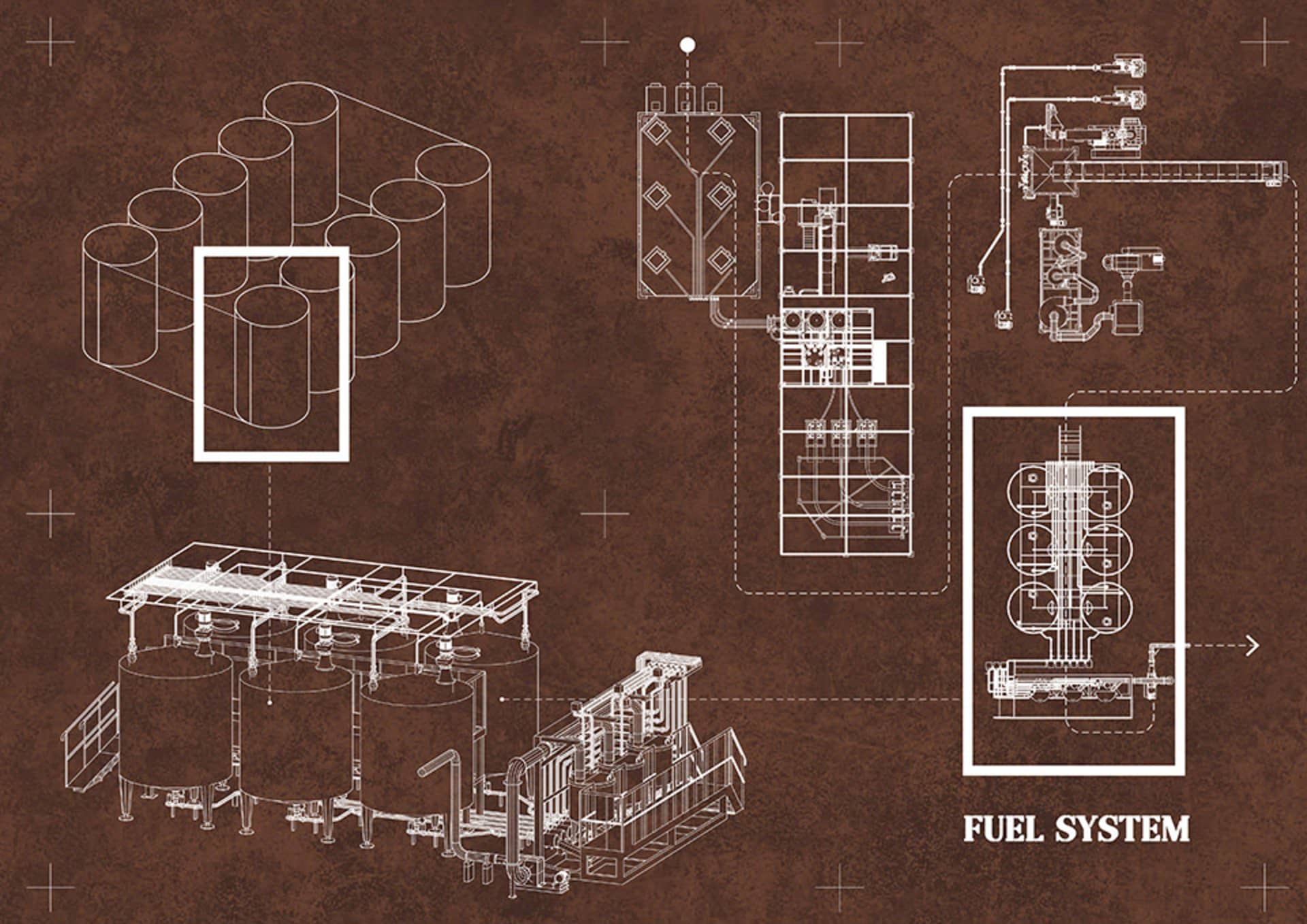 Diagram of industrial-style furniture made of metal