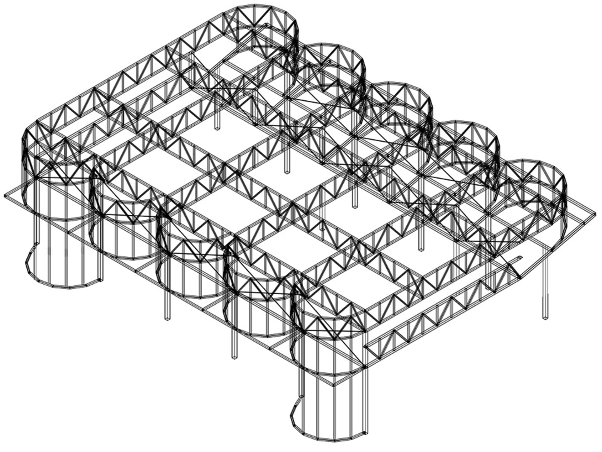 Industrial steel framework construction plan