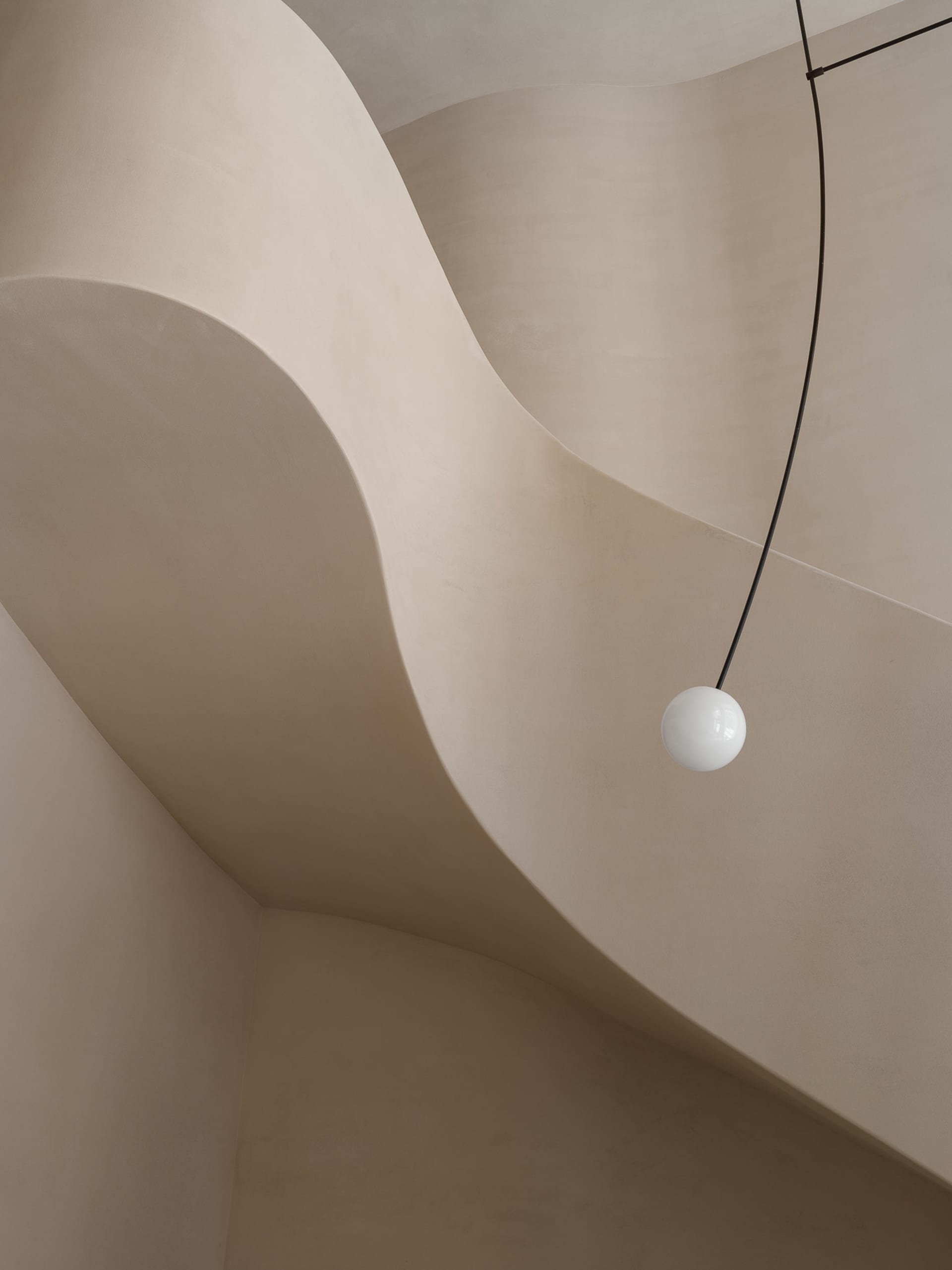 Modern staircase made of smooth concrete