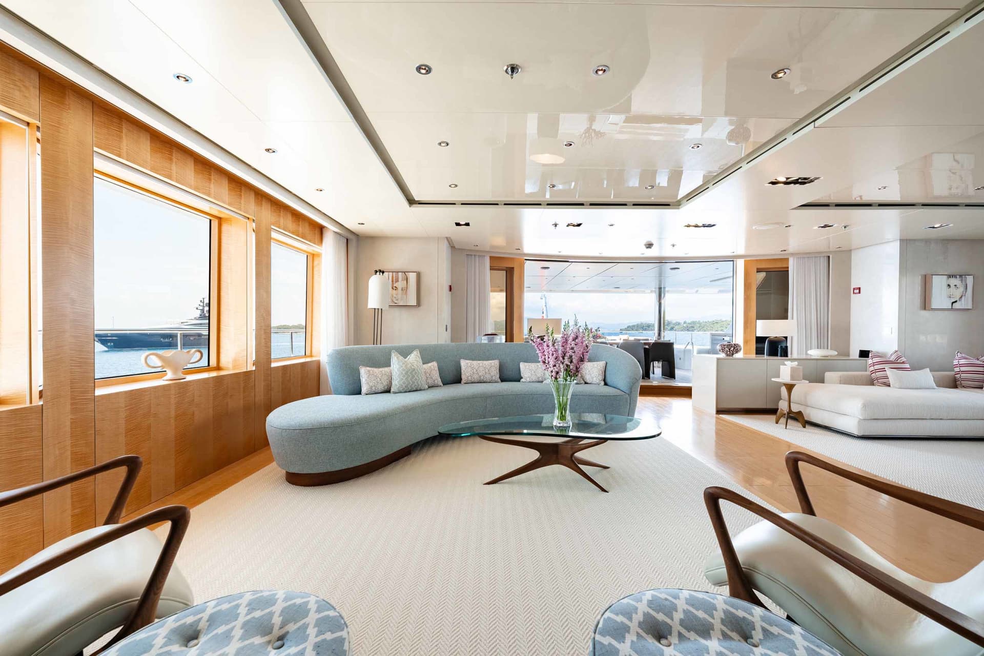 Spacious modern living room with luxury furnishings