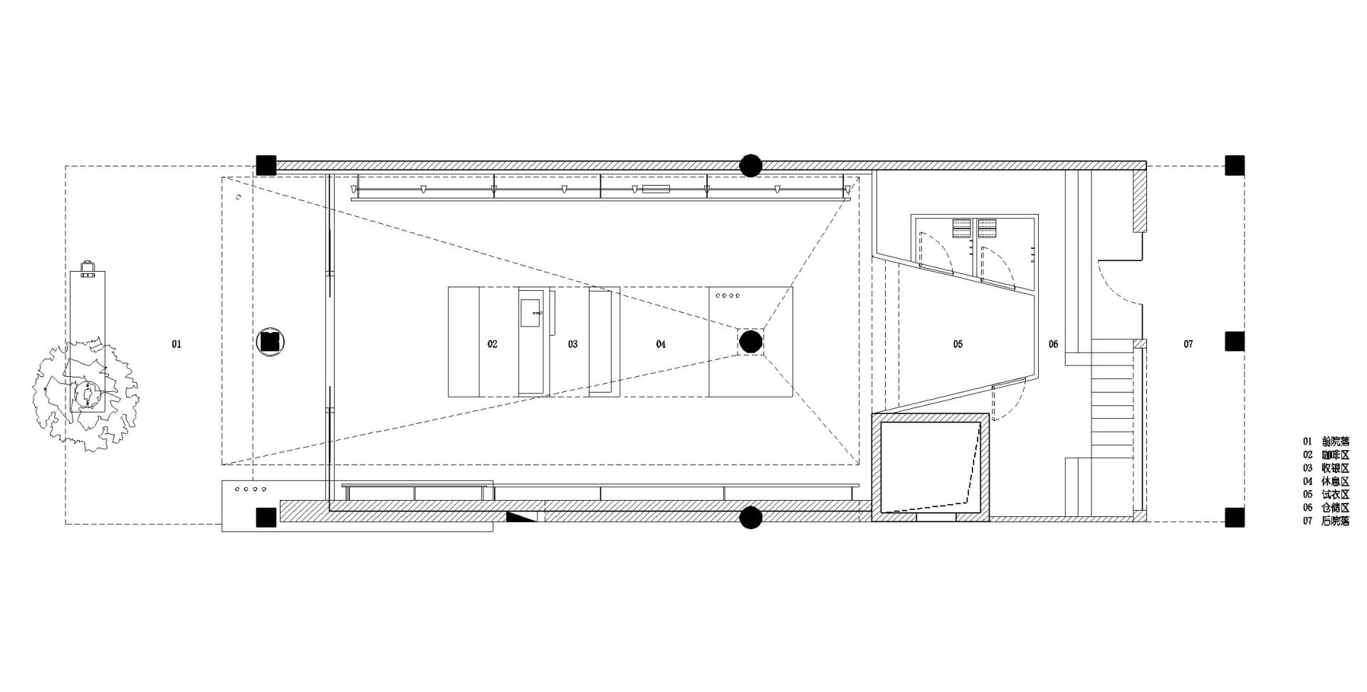 A minimalist office space with a contemporary floor plan.