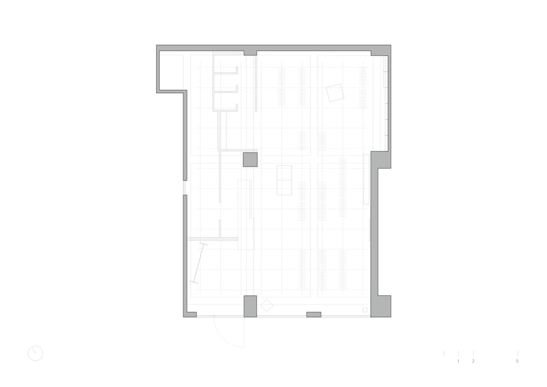辦公室平面配置圖,標示工作站位置。