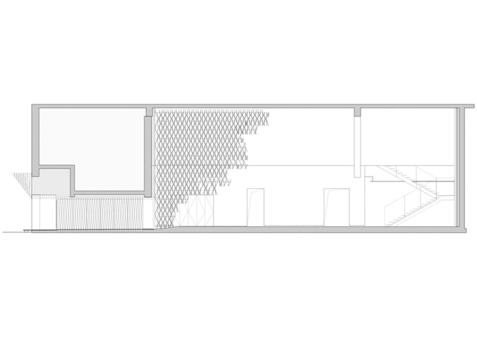 現代商店室內設計的透視圖，展示木製菜單板。