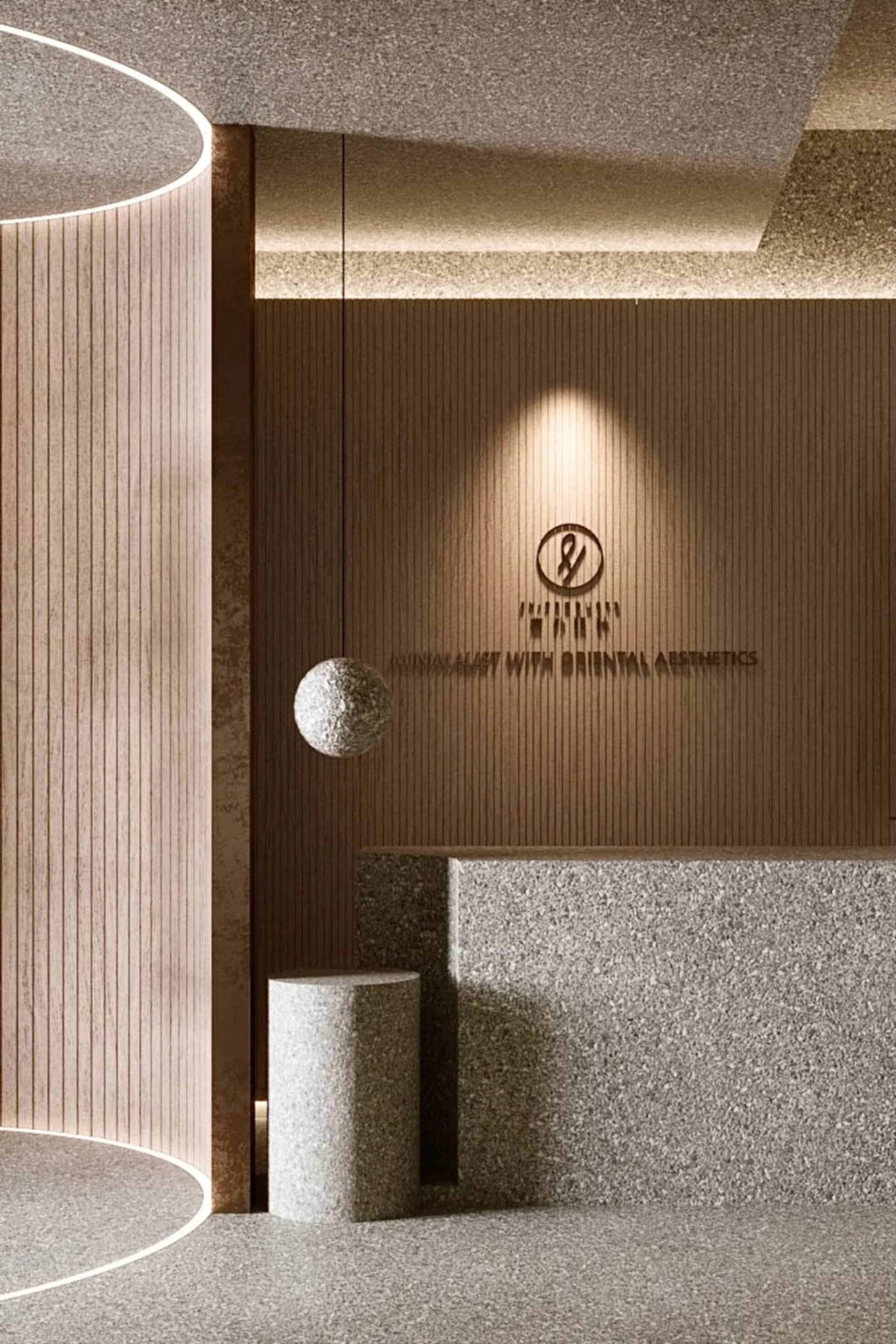 Modern storefront designed with terrazzo material.