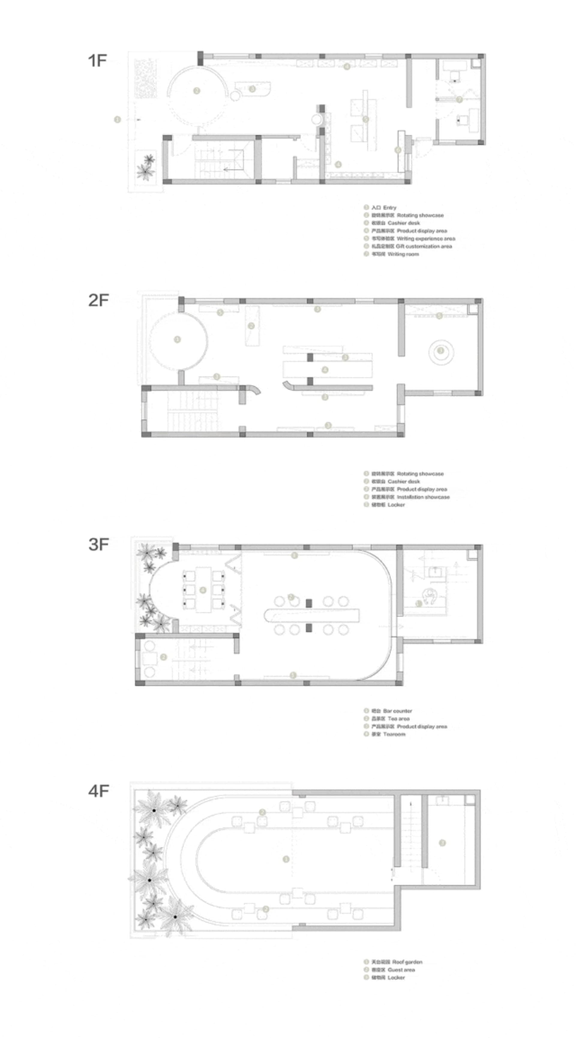 Floor plan of a commercial space featuring multiple levels.