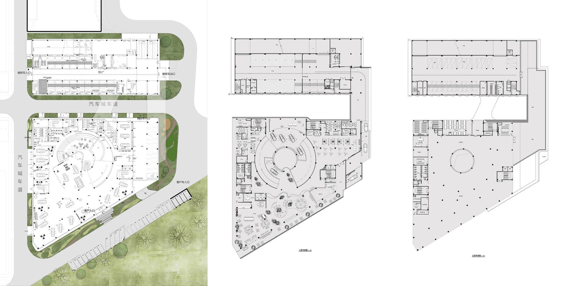 Industrial building floor plan showcasing a concrete structure.