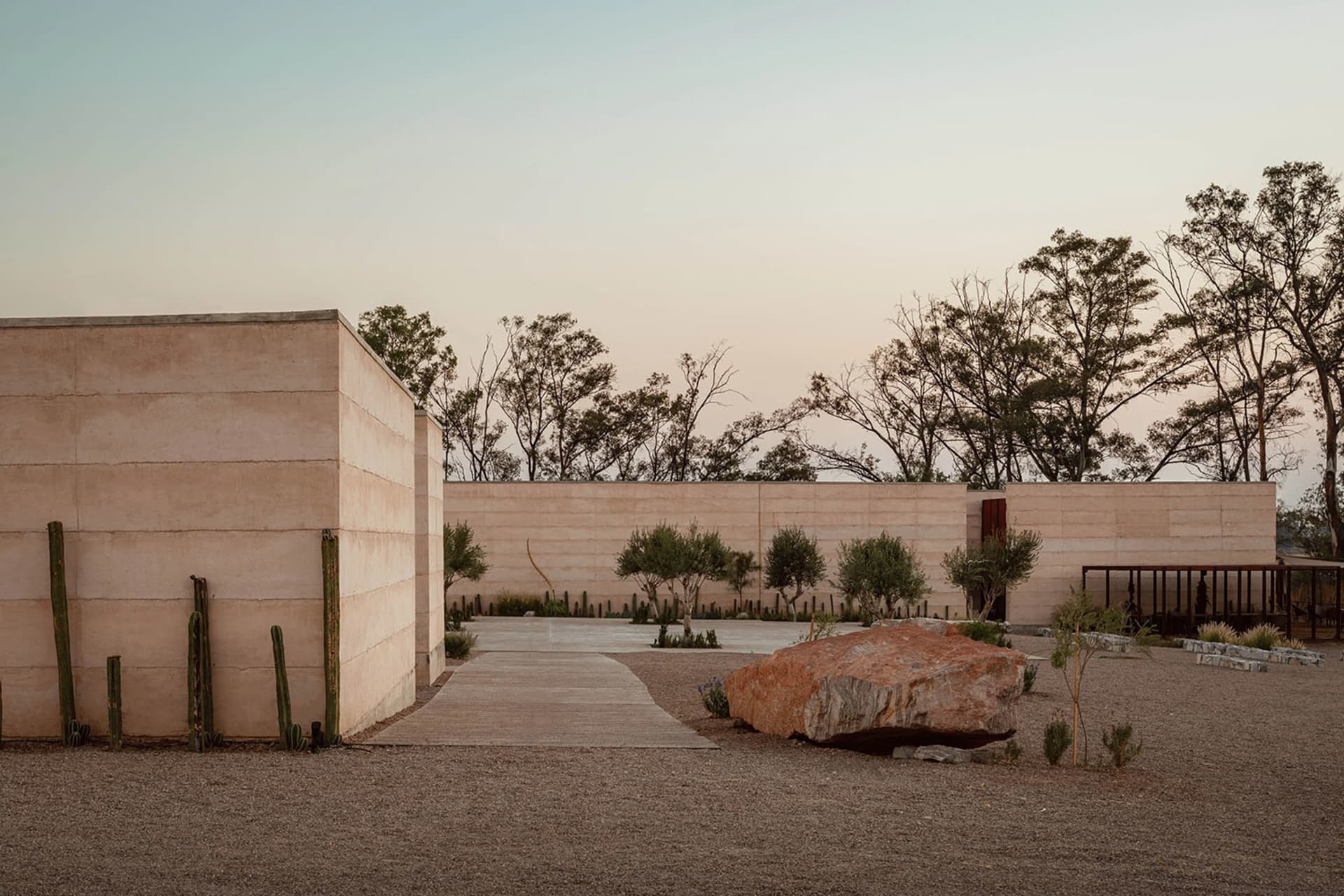 Concrete exterior of a modern residential space with a minimalist design.