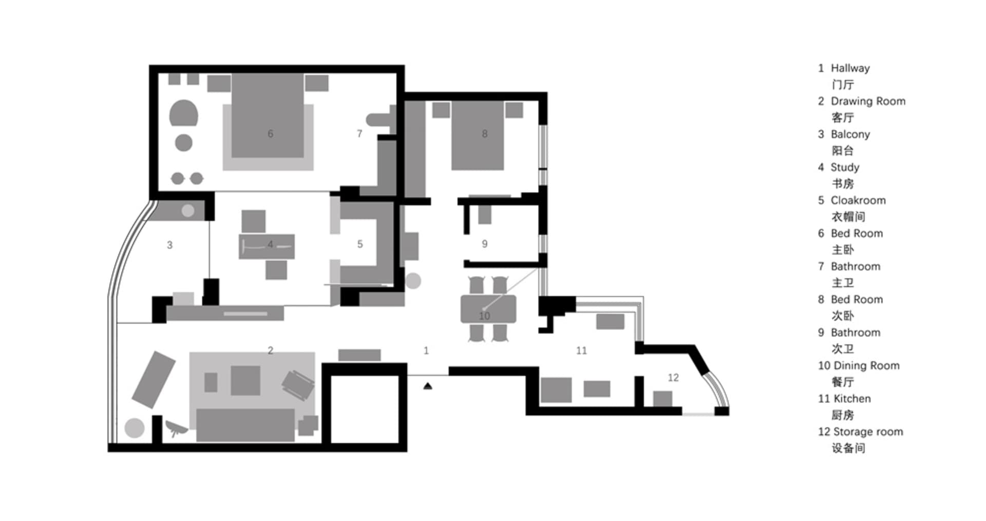 Modern residential floor plan showcasing contemporary design features and layout