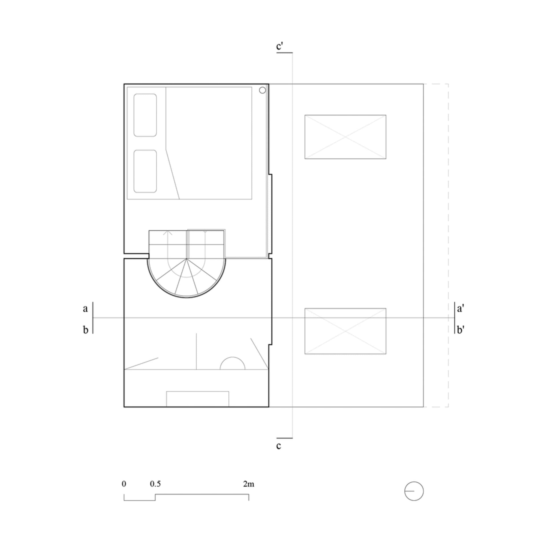 A detailed technical drawing of a modern architectural floor-plan.