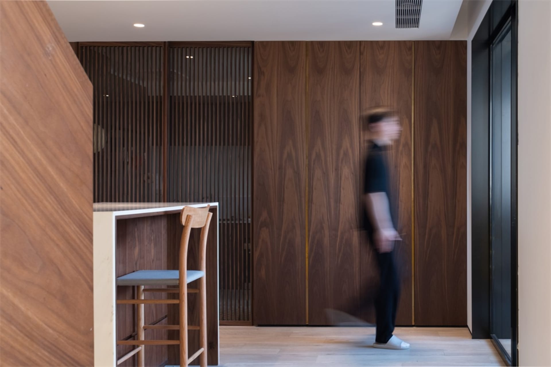 Modern interior design featuring wood furniture