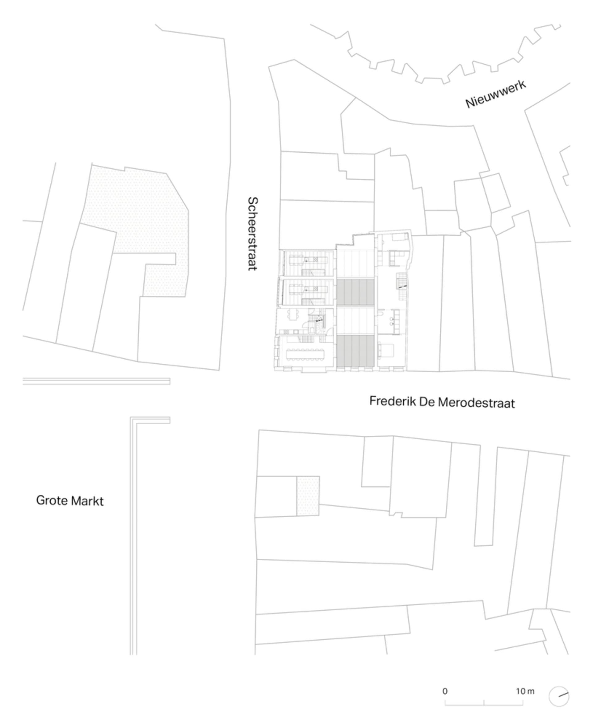 A technical floor plan depicting rooms and layout of an architectural design.