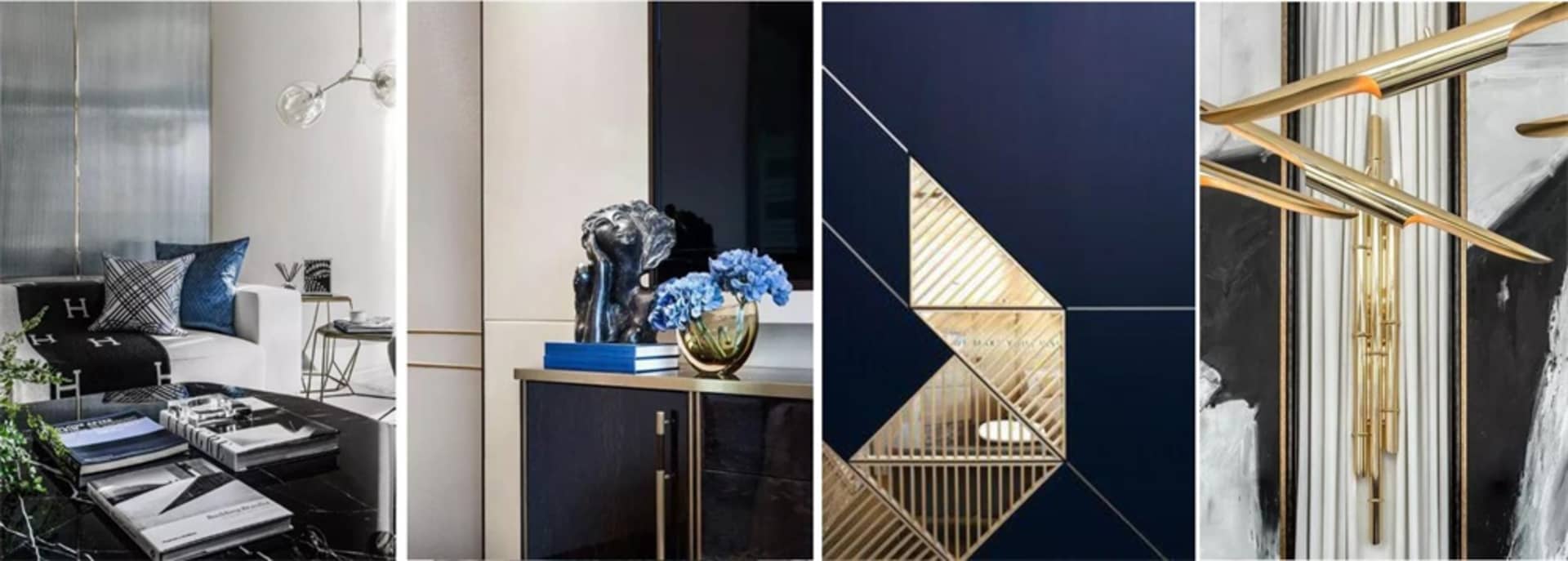 Modern industrial-style interior featuring metallic and glass materials