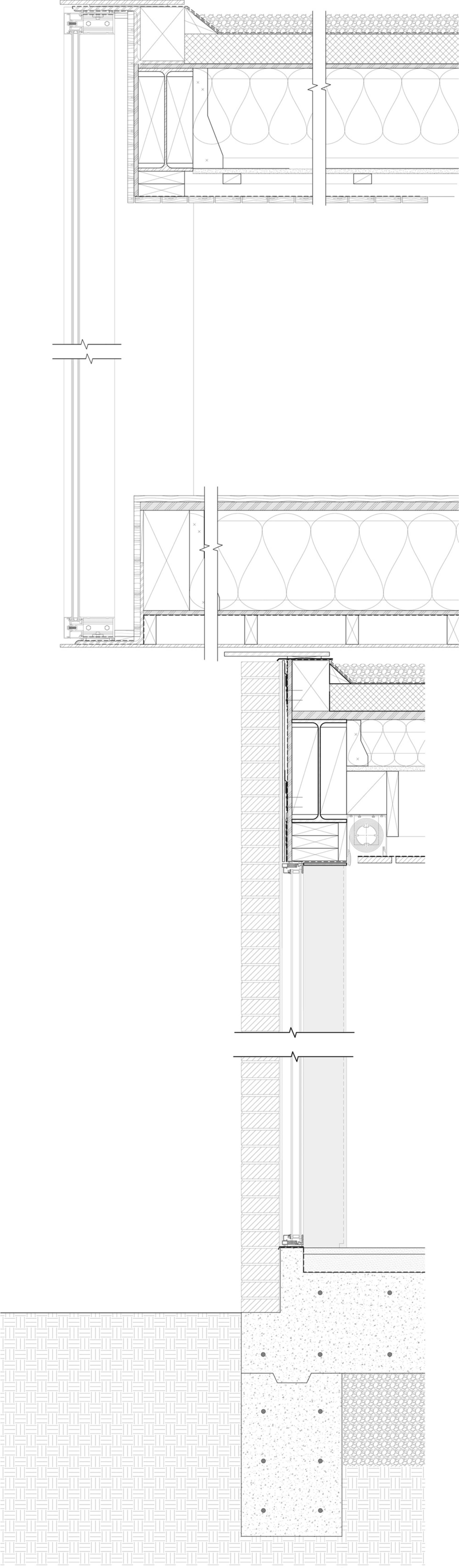 Modern office floor plan featuring cast concrete materials.