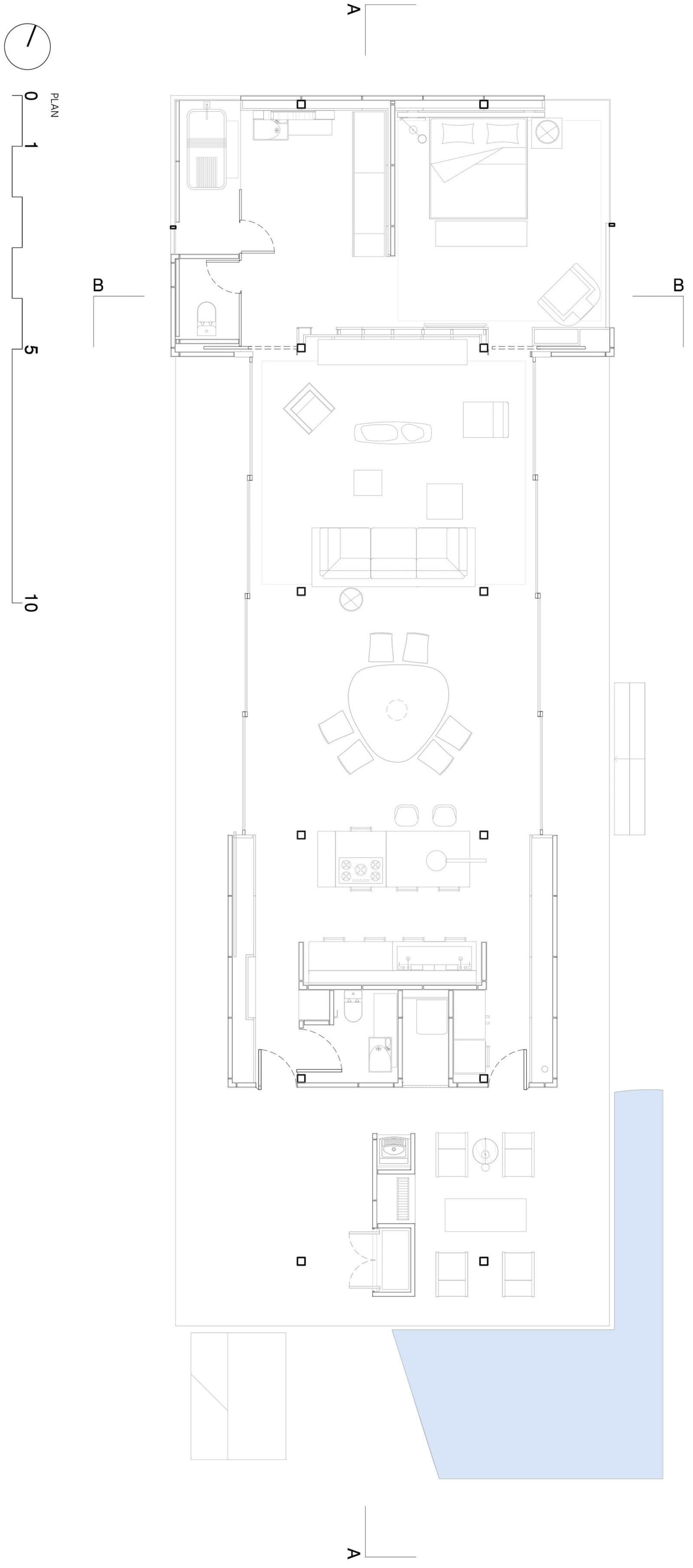 Floor plan of a modern residential building