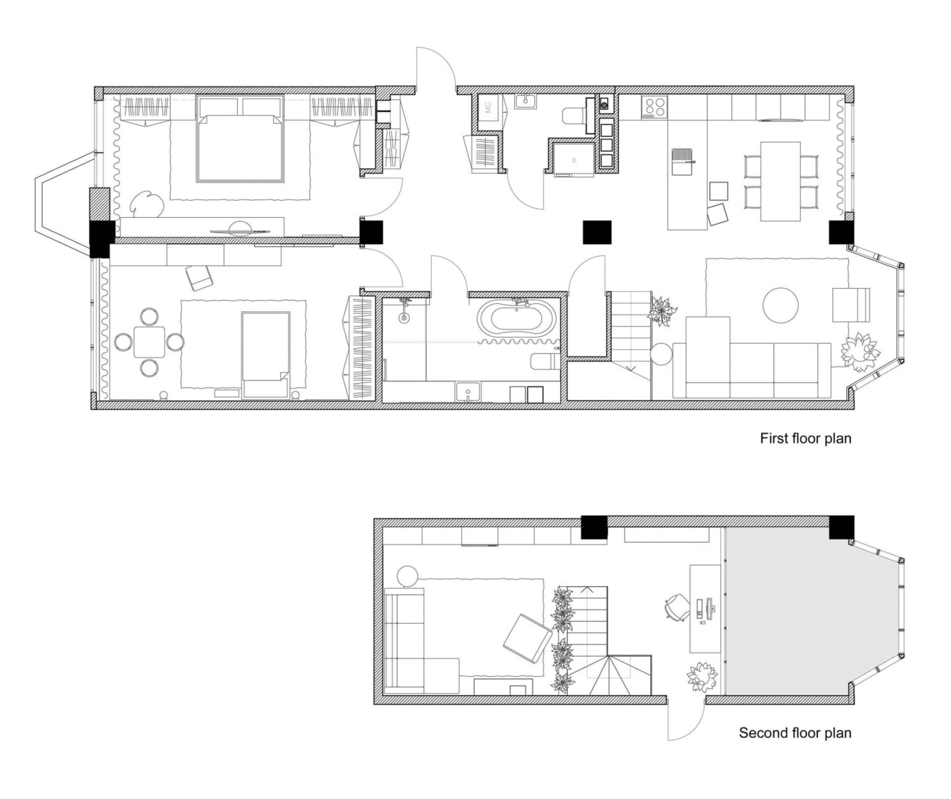 First and Second Floor Architectural Plan