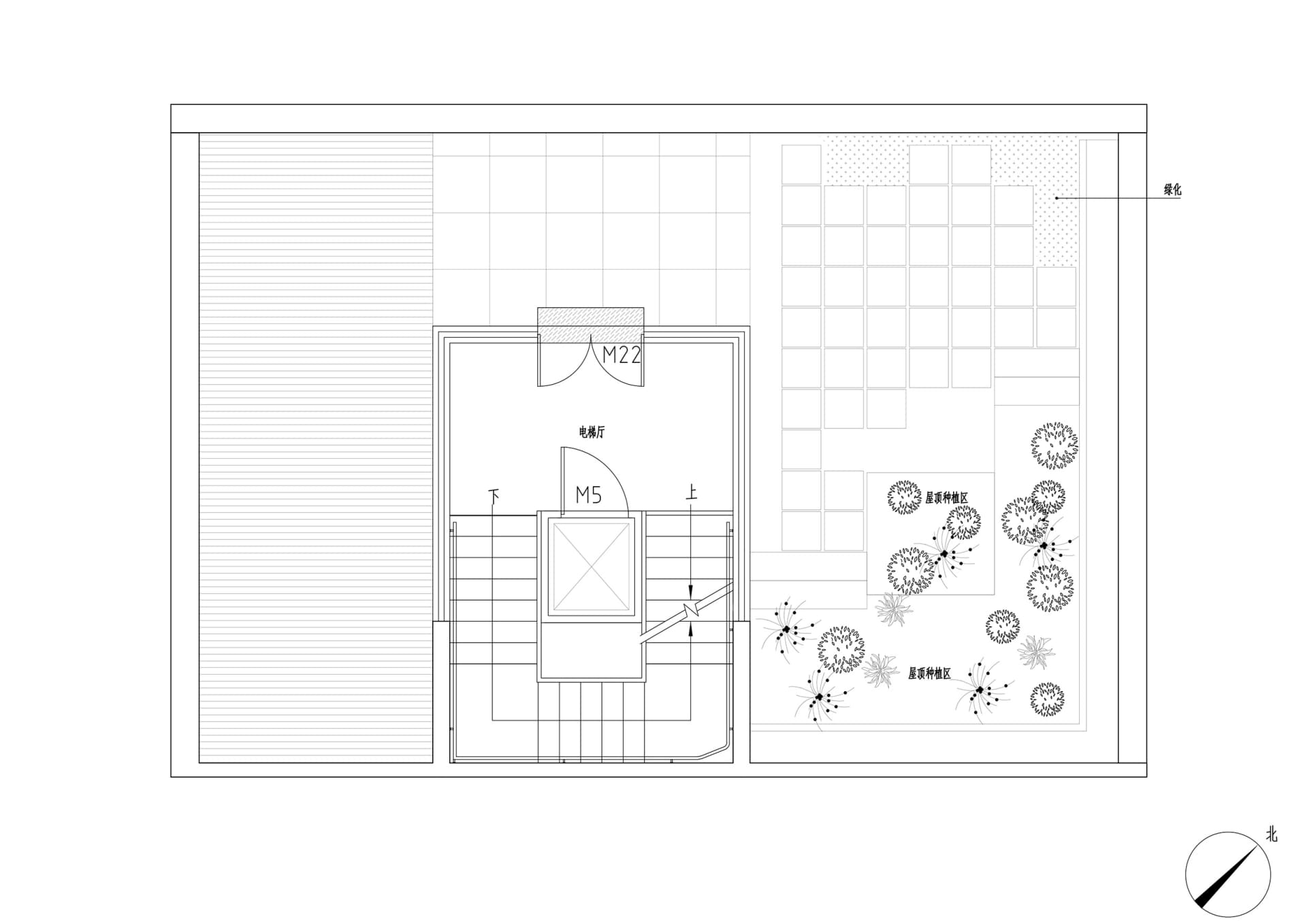 A floor plan of a modern office layout made on paper.