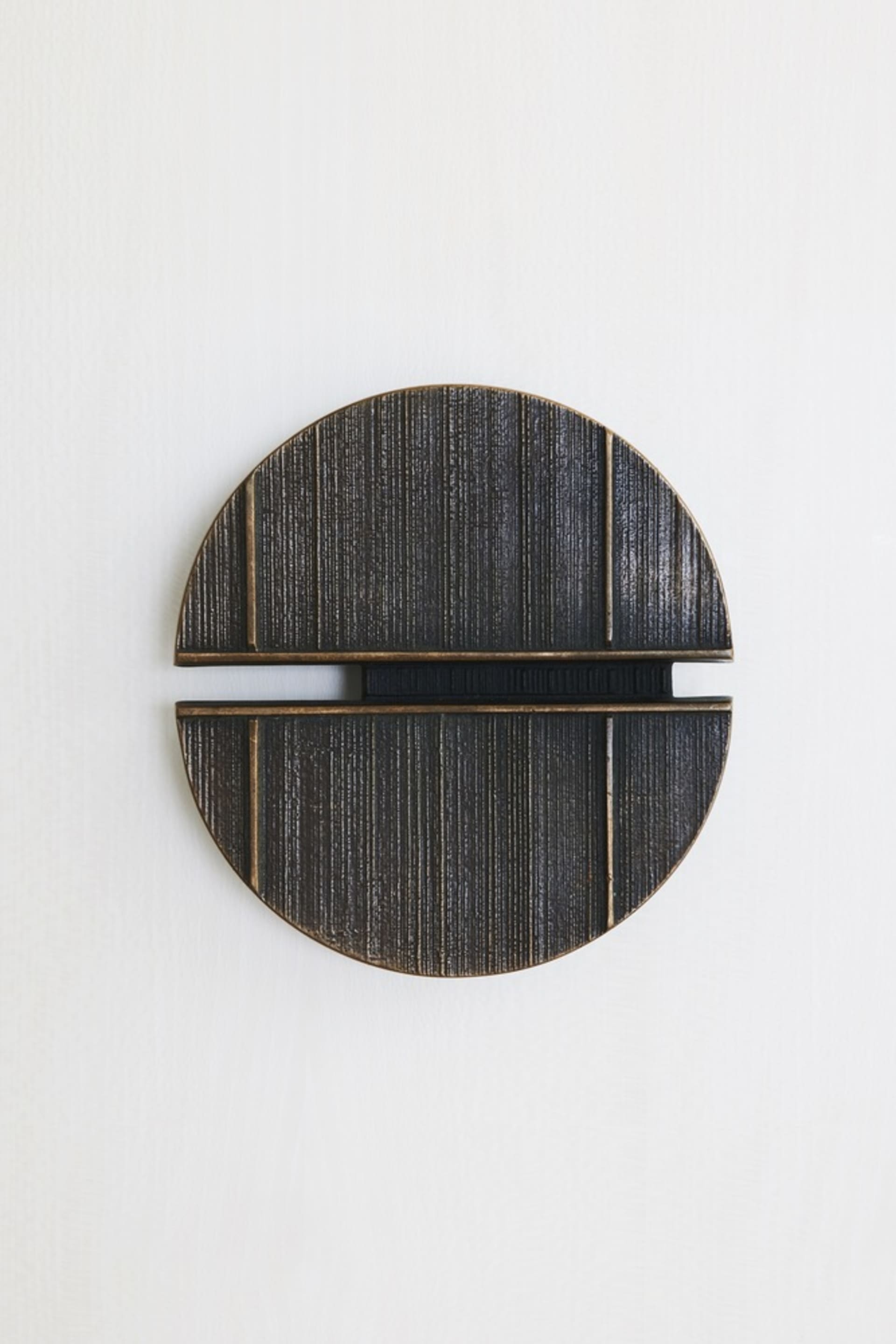3D rendering of a modern circle with a textured black surface