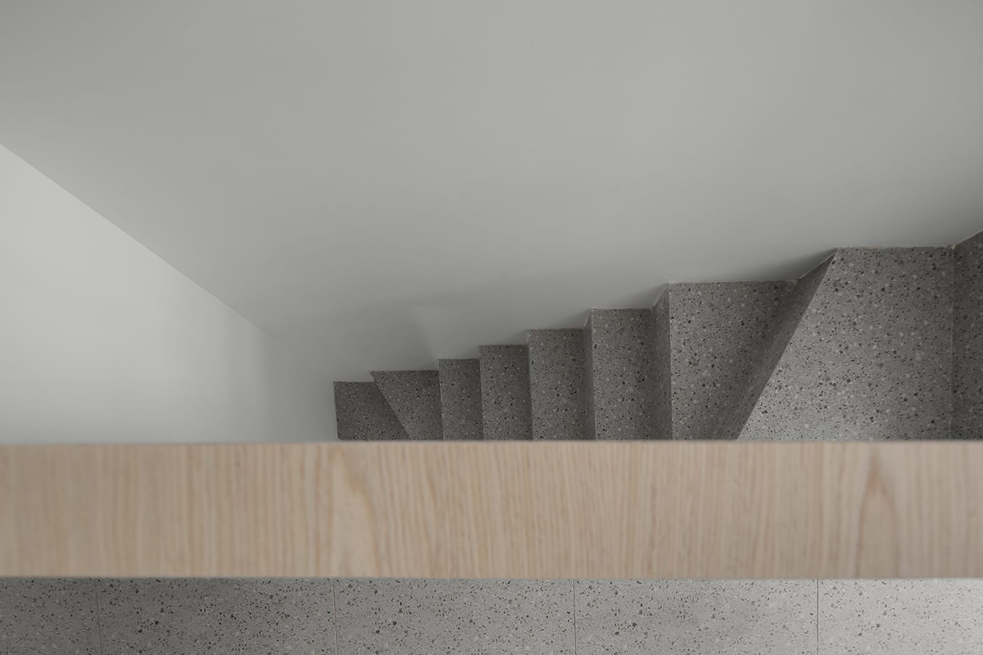 Concrete staircase with minimalist design.