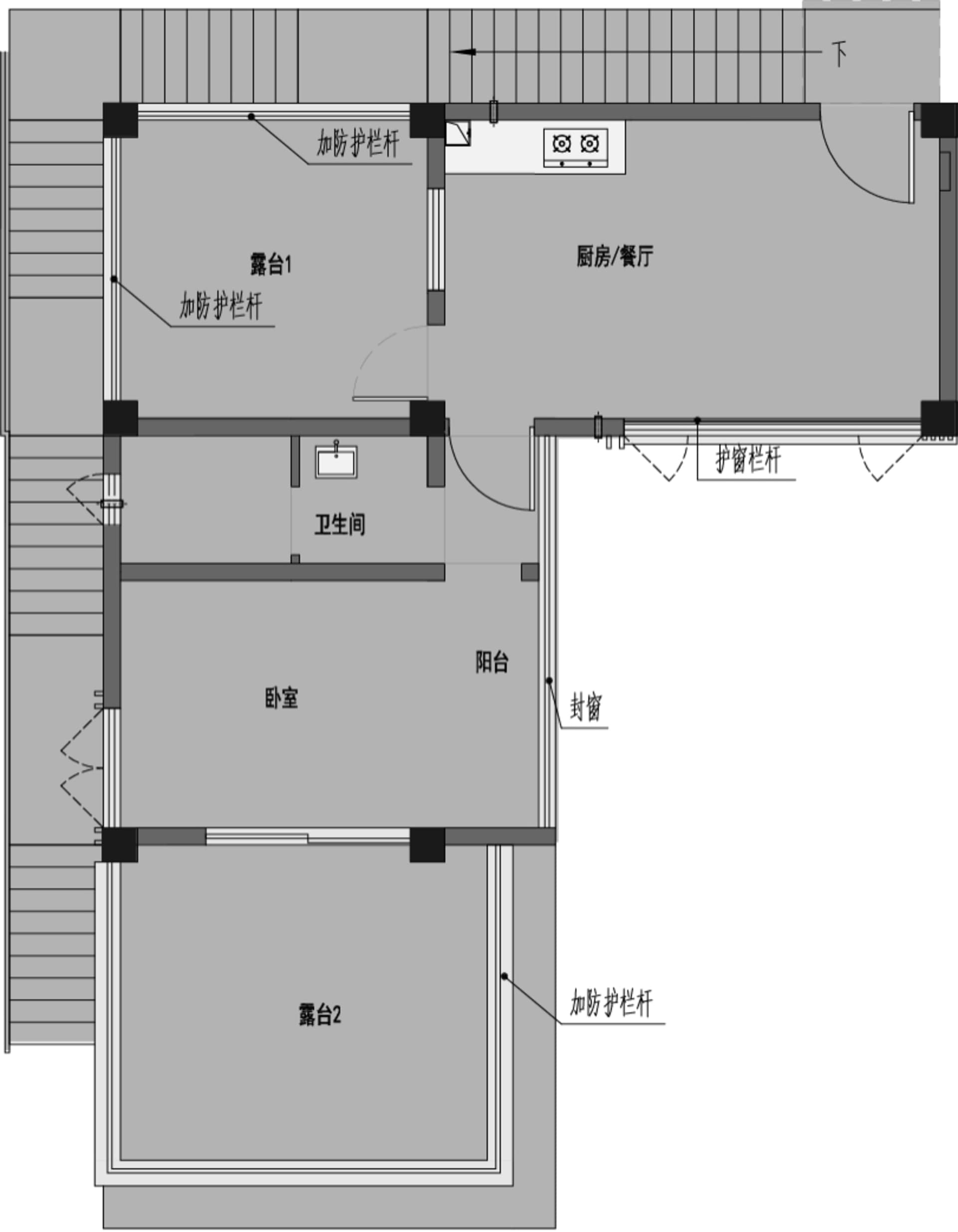 A modern residential design featuring a concrete, glass, and wooden beam floor plan.