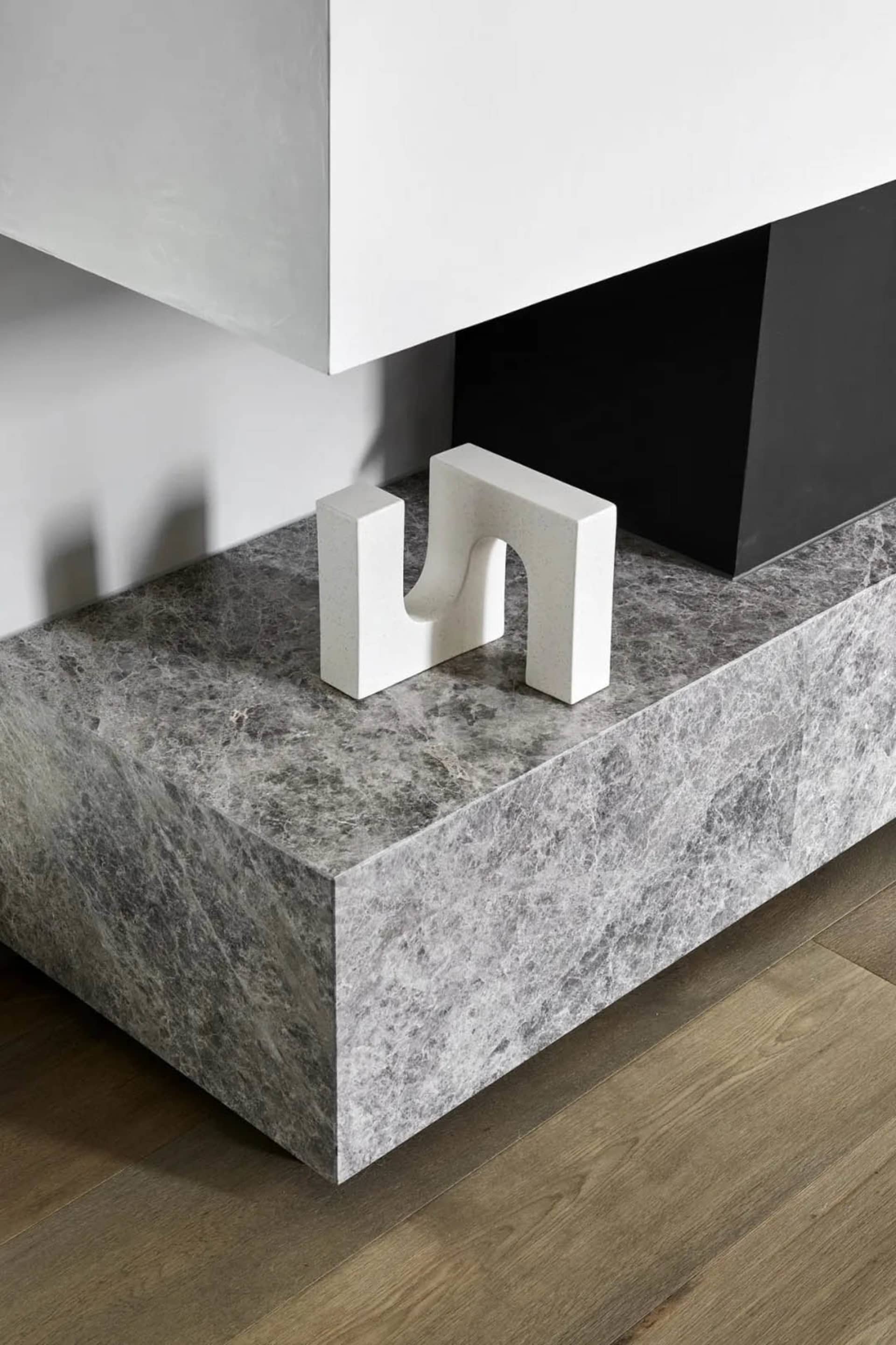 Modern home interior with marble flooring and minimalist design