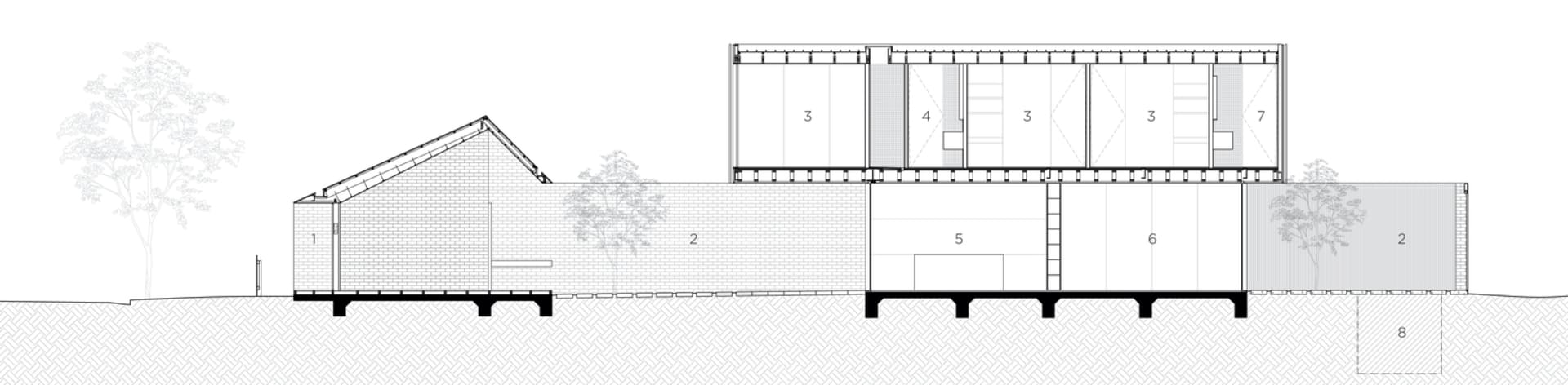 Floor plan of a house with various labeled sections and dimensions.