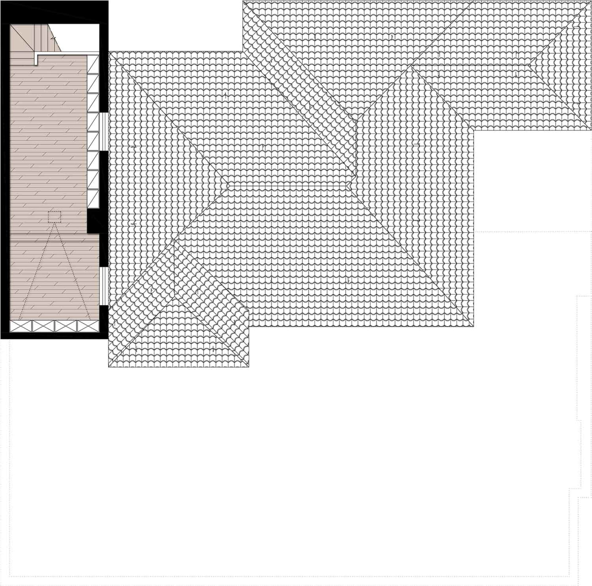 詳細的建築平面圖，展示帶有磁磚表面的開發案。