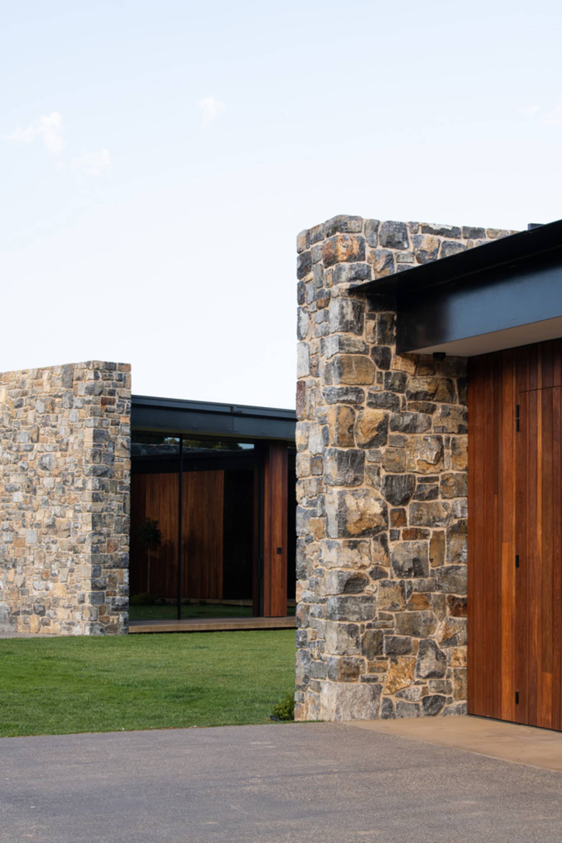 Modern stone exterior of a building