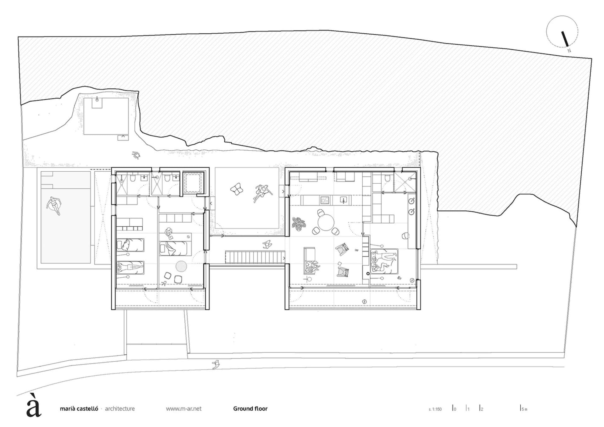 An architectural floor plan of a residential ground floor.