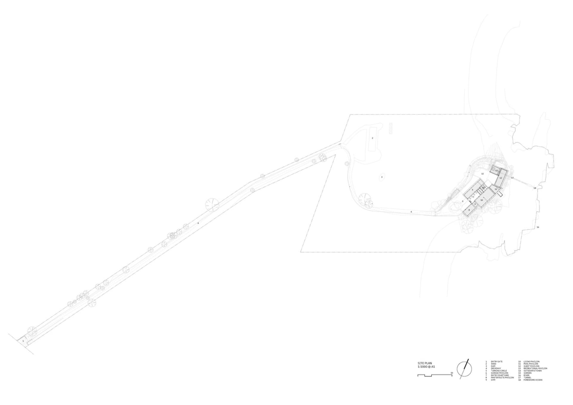 一張詳細的現代住宅基地平面圖，展示各項特色與整體配置。