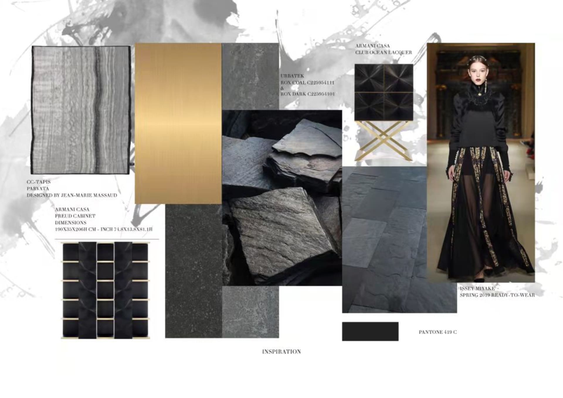 Industrial interior design featuring metallic textures and materials, with a focus on lighting, materials, and spatial compos