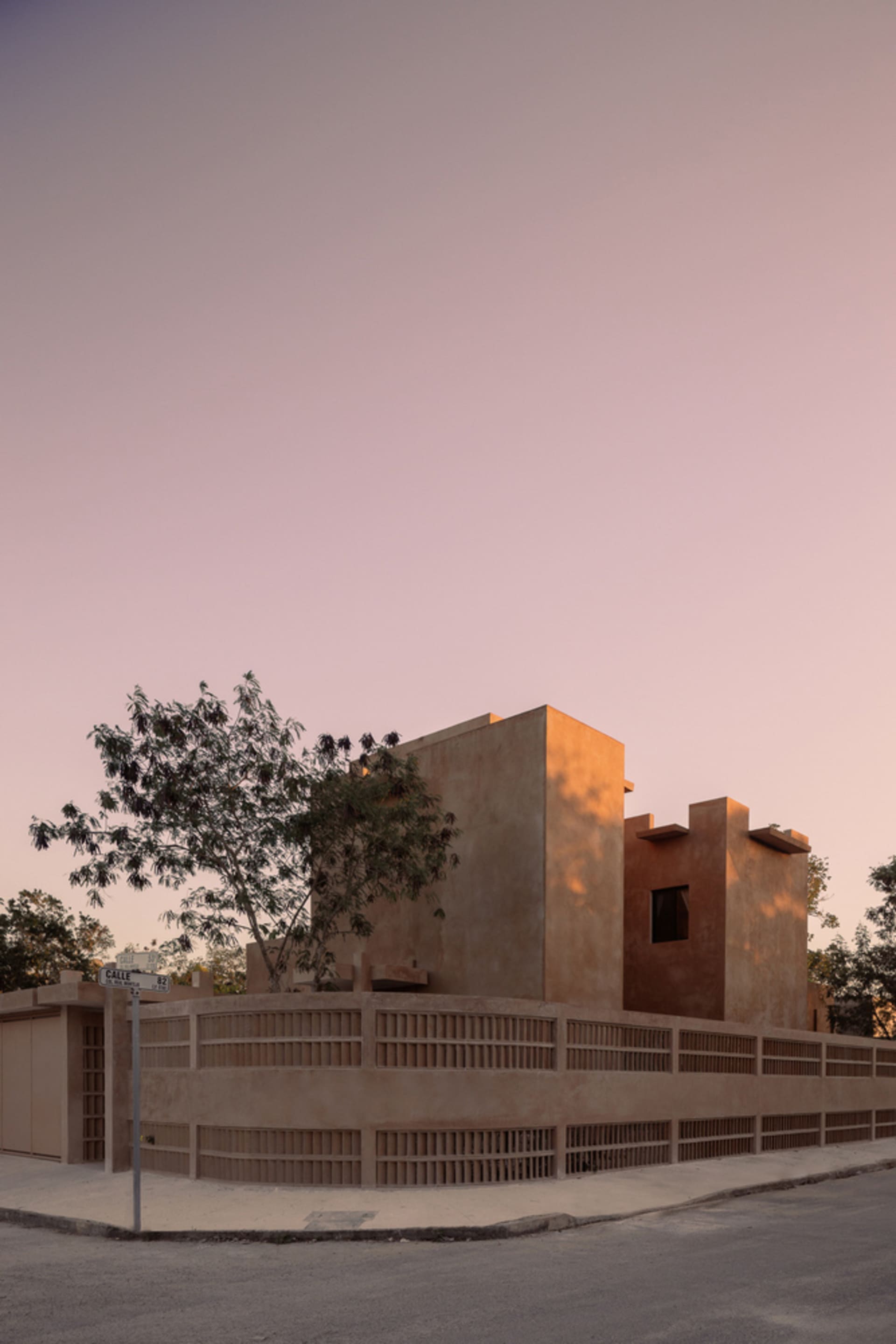 A modern building with a concrete facade