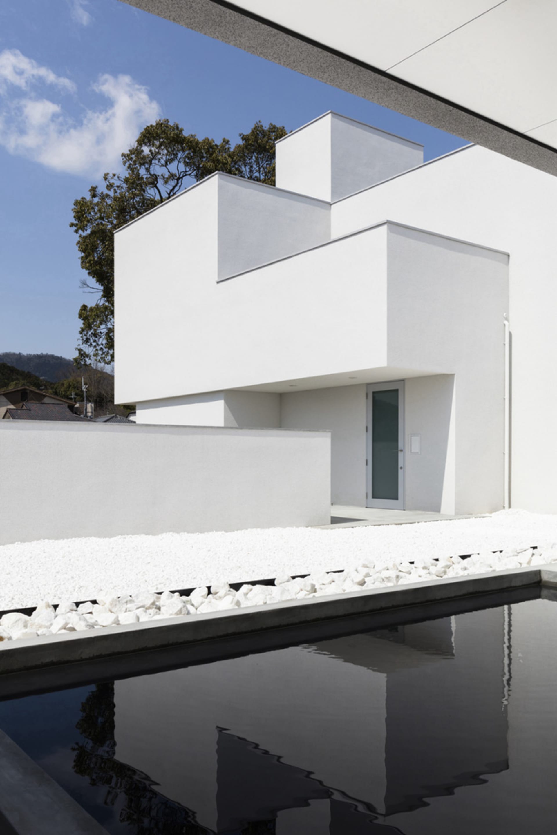Modern house designed with concrete and glass materials