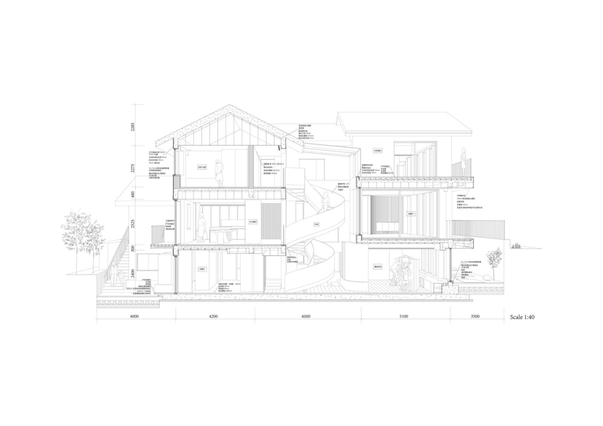 一張現代豪宅室內的2D建築圖,展示不同房間與尺寸標示。