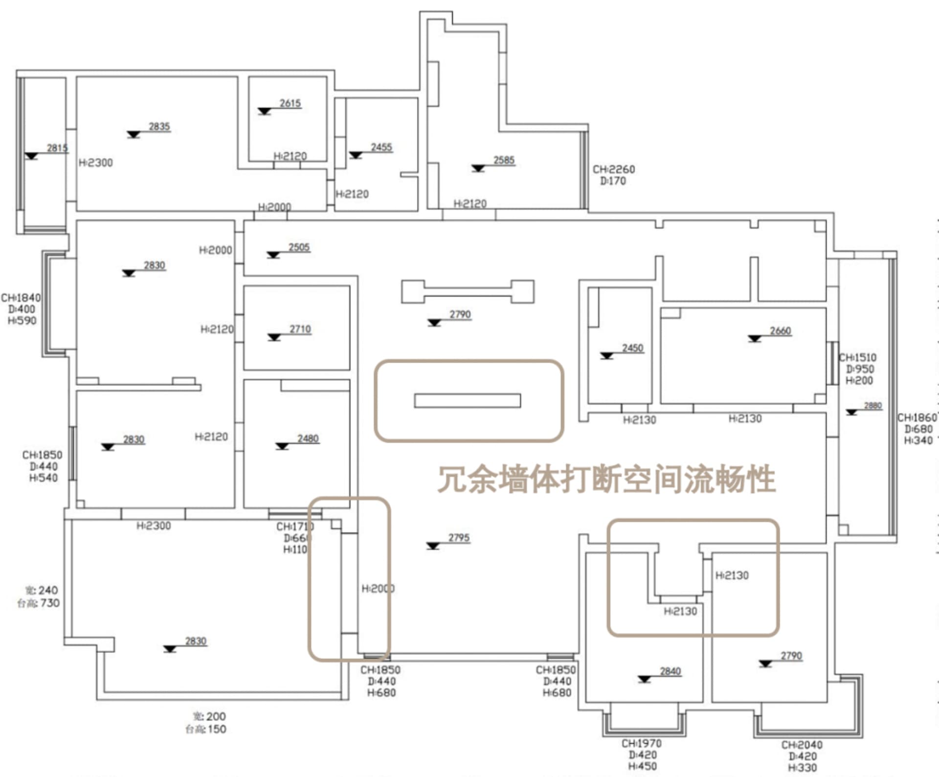 展示中性色調的住宅配置平面圖。