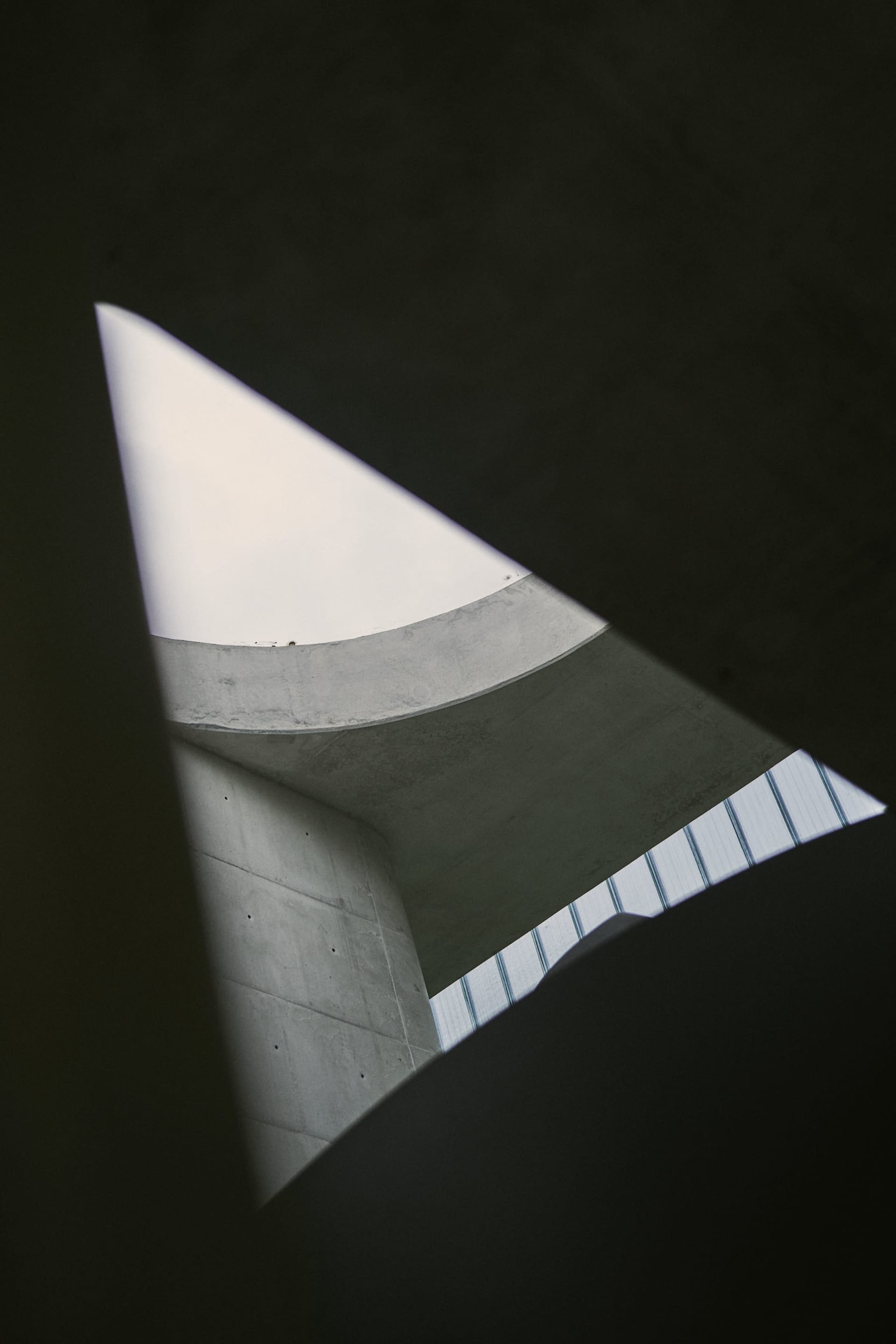 A photograph of an architectural design featuring modern concrete elements.