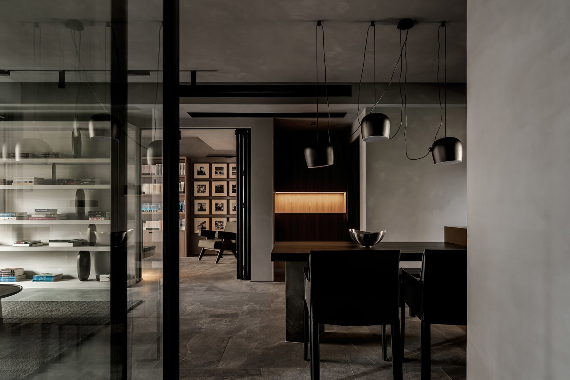 Modern interior design showcasing wooden furniture and fixtures.