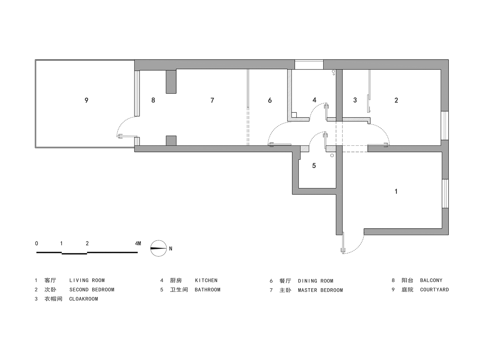A residential floor plan showing the layout of a home with various rooms including living room, bedrooms, kitchen, dining roo