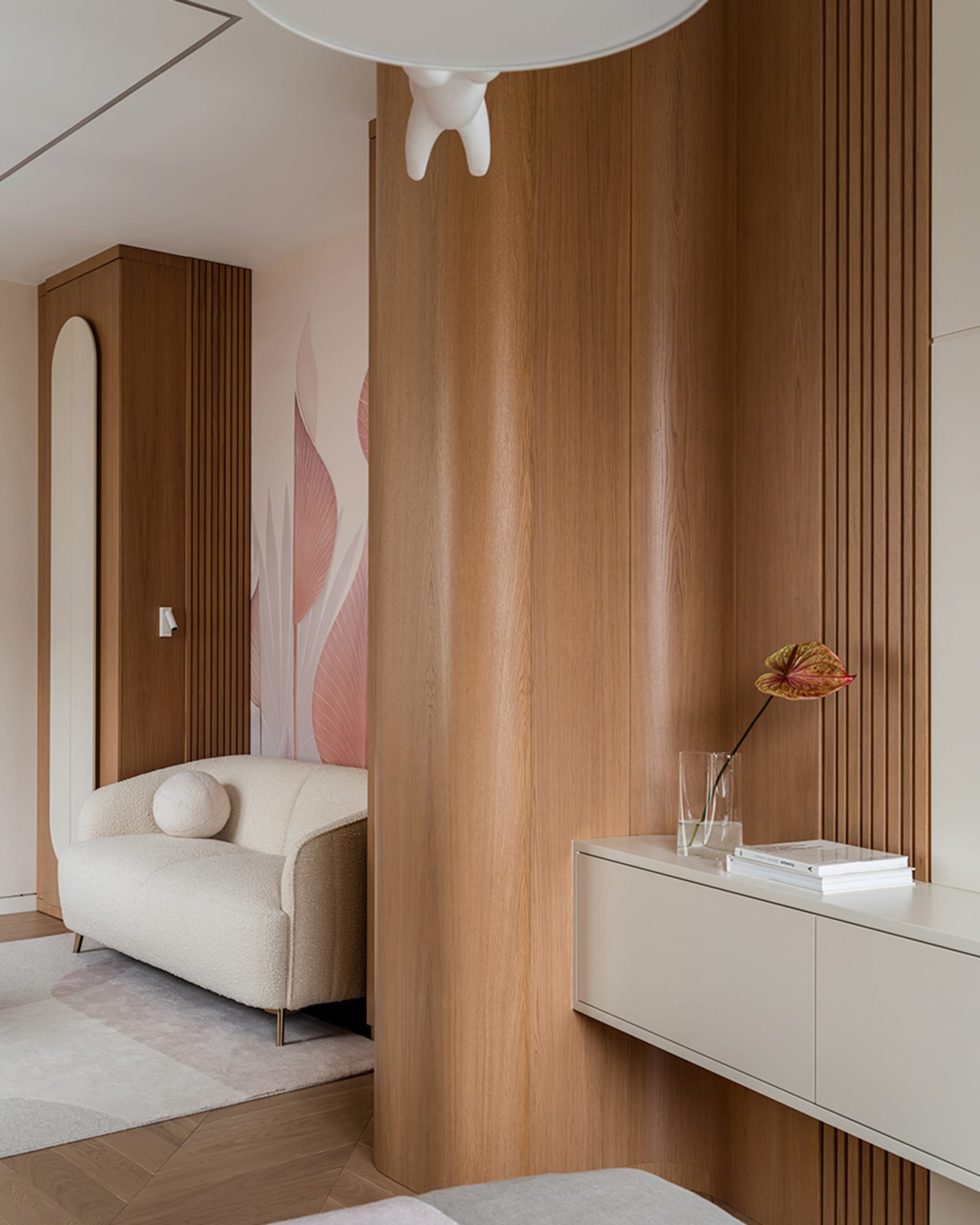 Modern Living Room with Wooden Panels | Feel Design