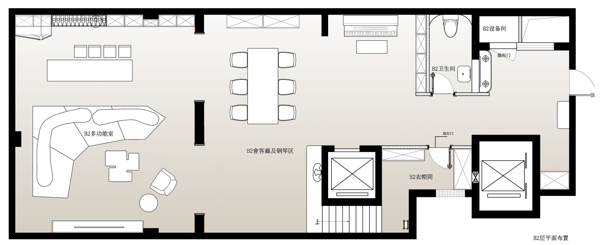 現代辦公空間,採用混凝土地板與簡約設計元素。