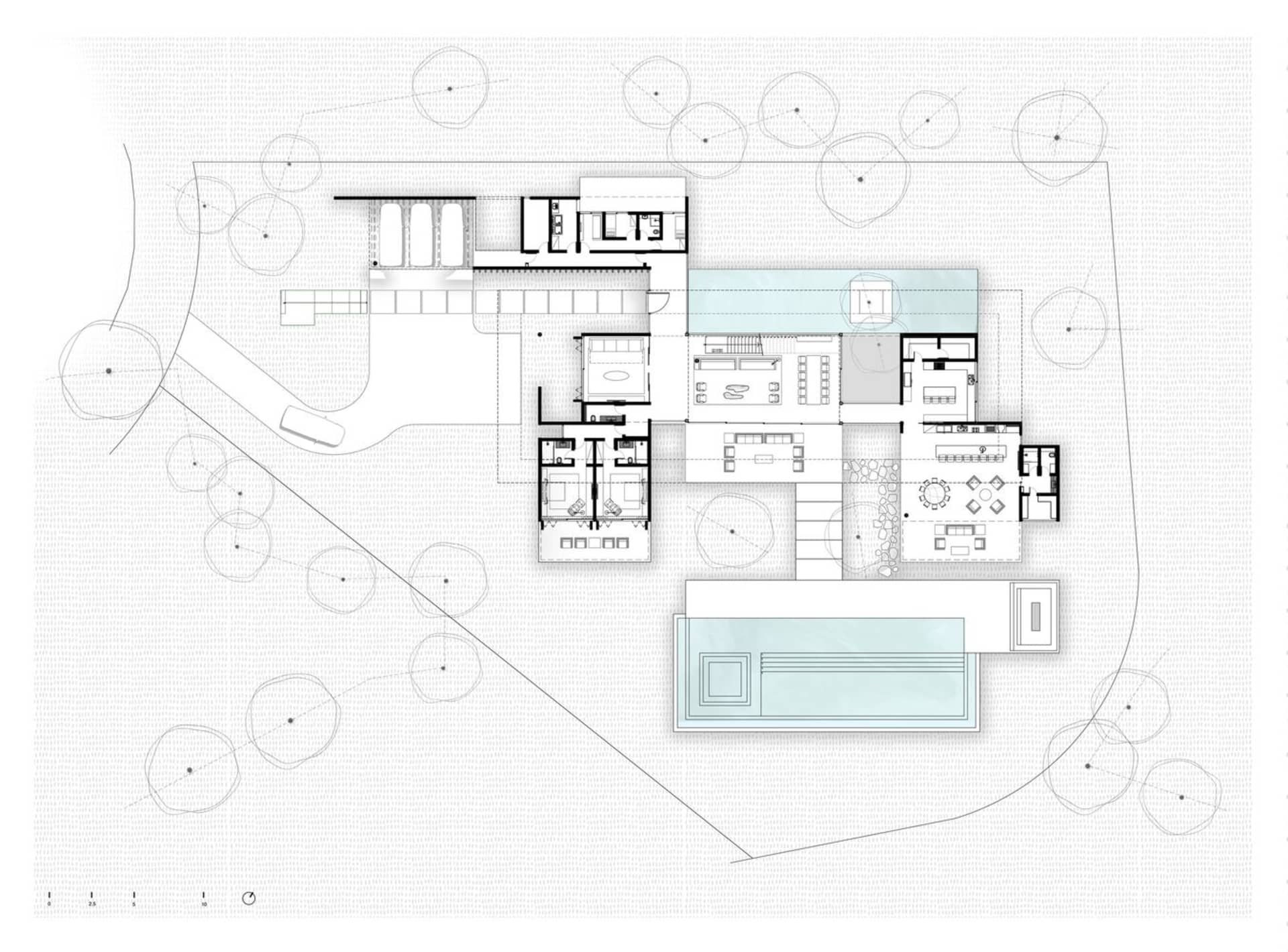 現代住宅建築的平面圖