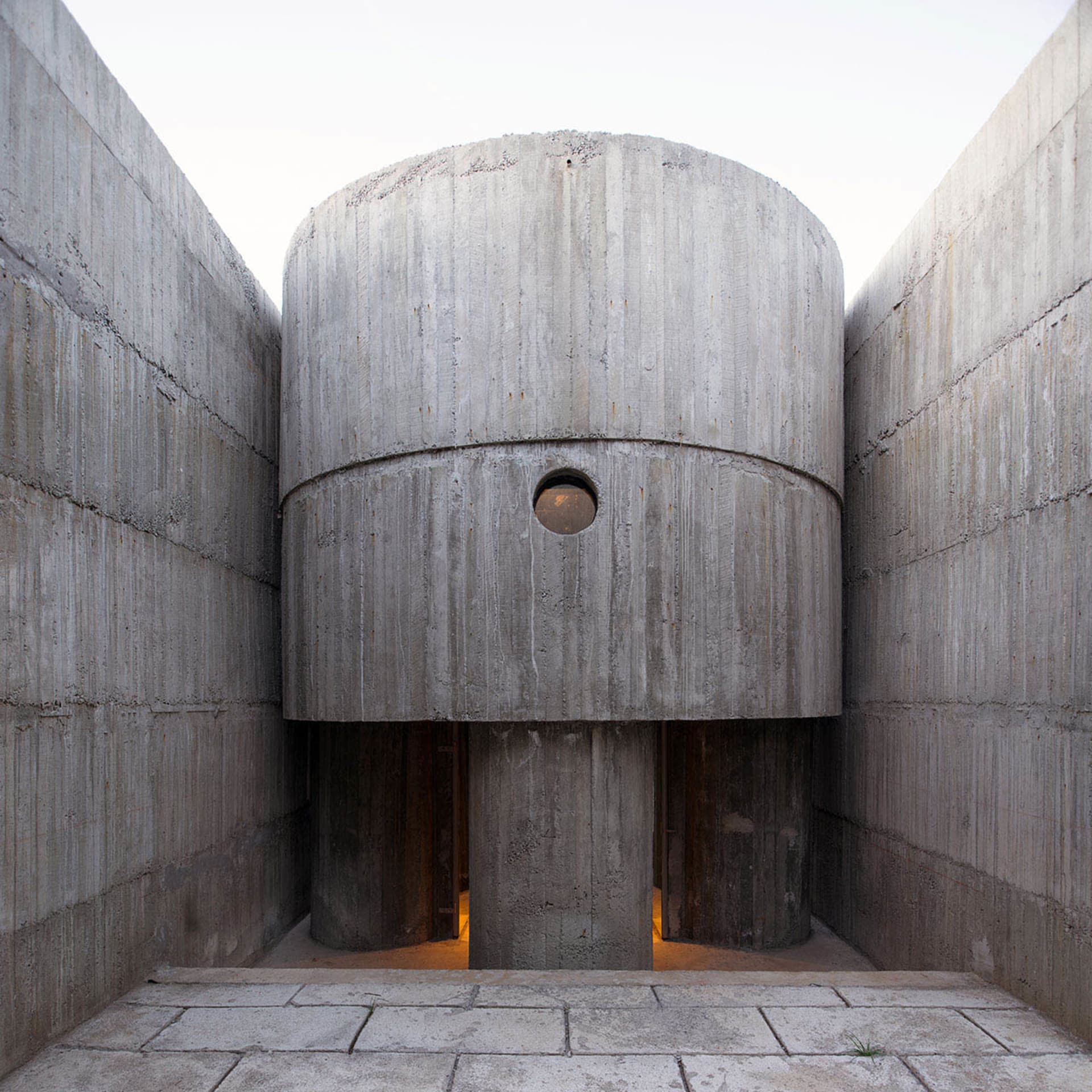 Modern architectural design featuring concrete construction elements.